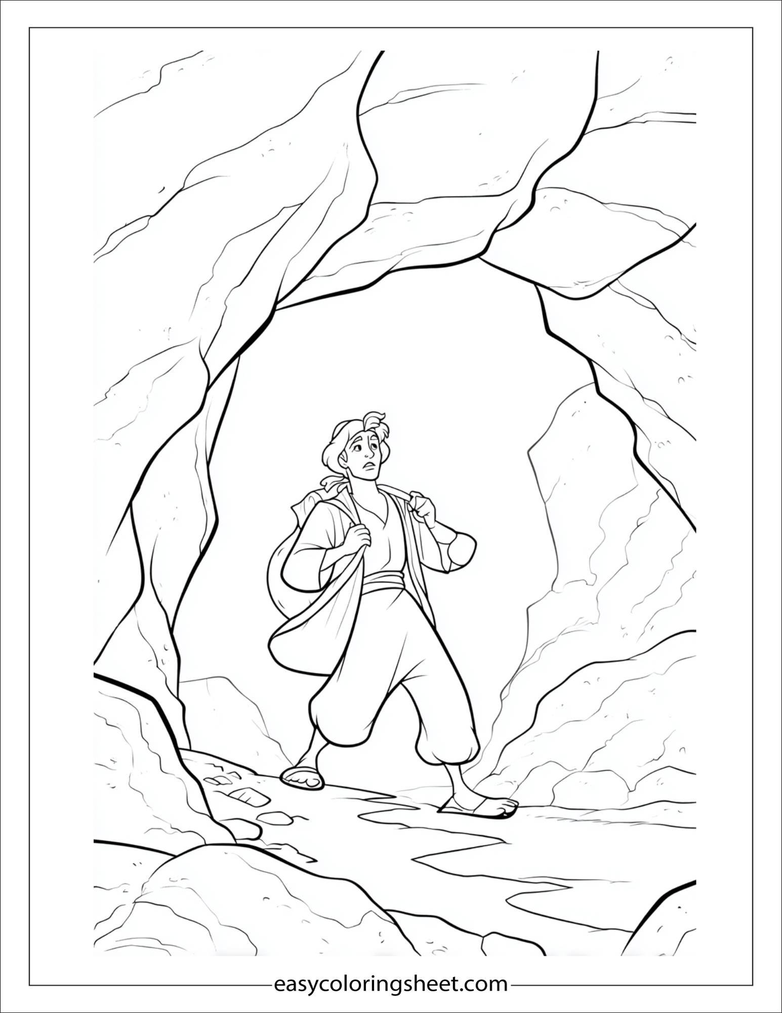 sinbad the sailor exploring cave