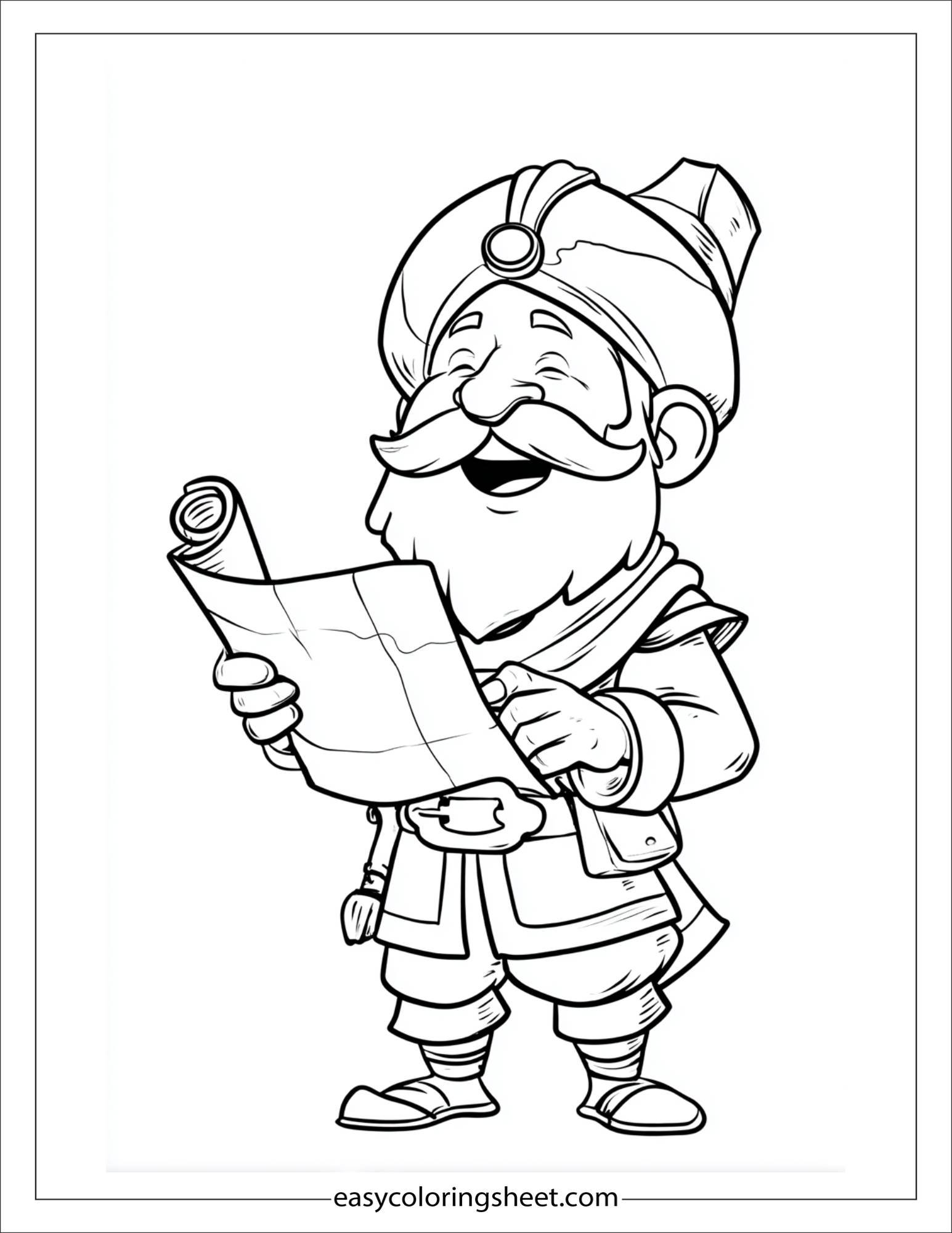 Sinbad the sailor holding map