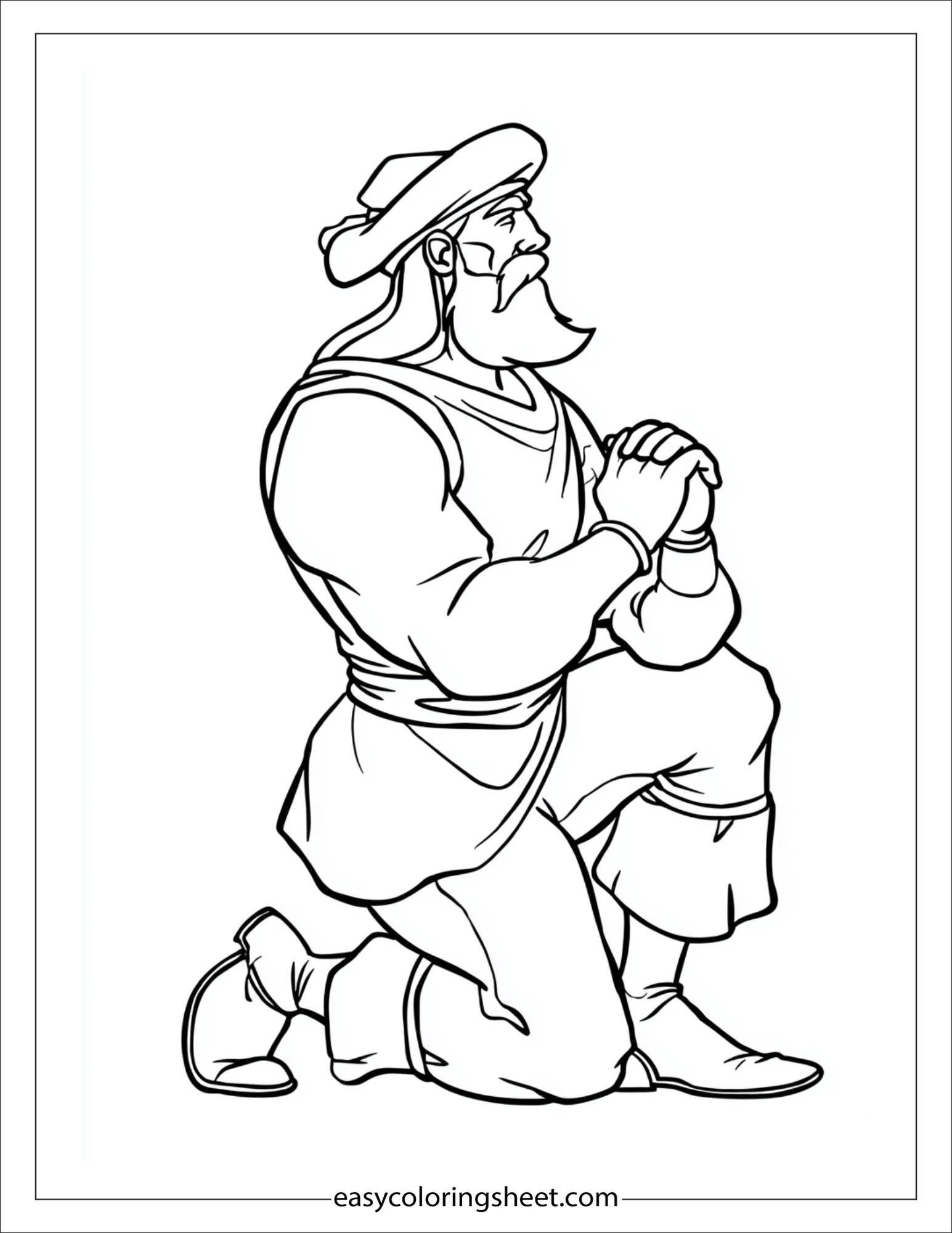 sinbad the sailor kneeling with honor