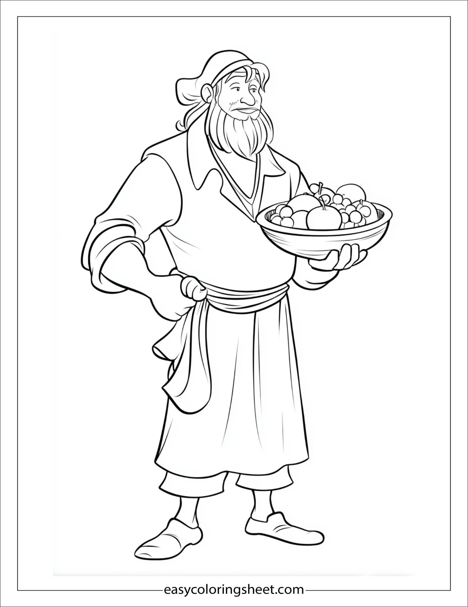 sinbad the sailor offering fruit