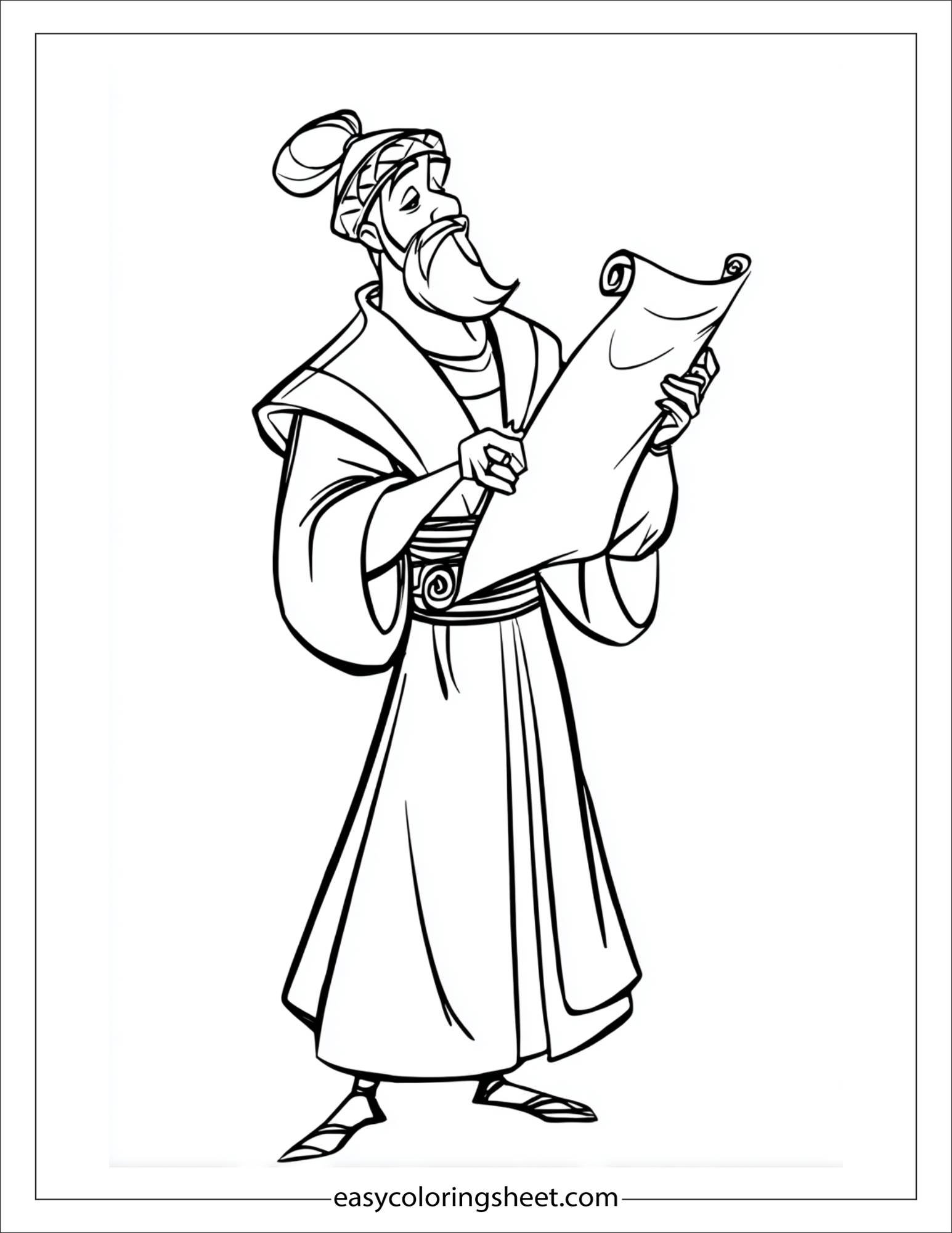 sinbad the sailor reading ancient scroll