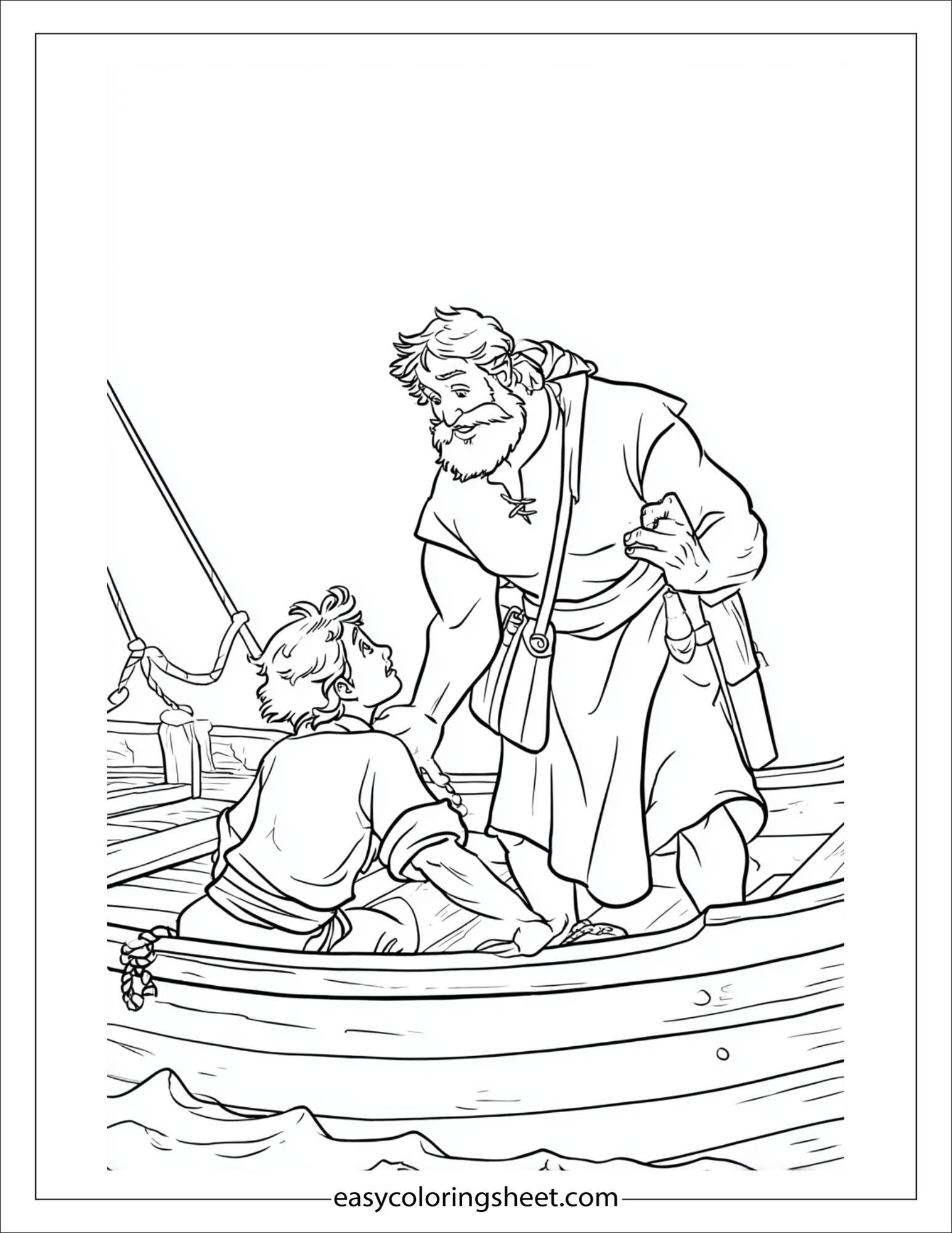 sinbad the sailor rescuing crewmate