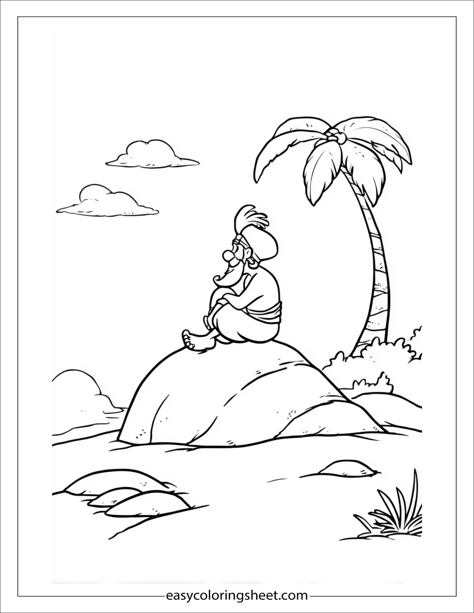 sinbad the sailor resting on island