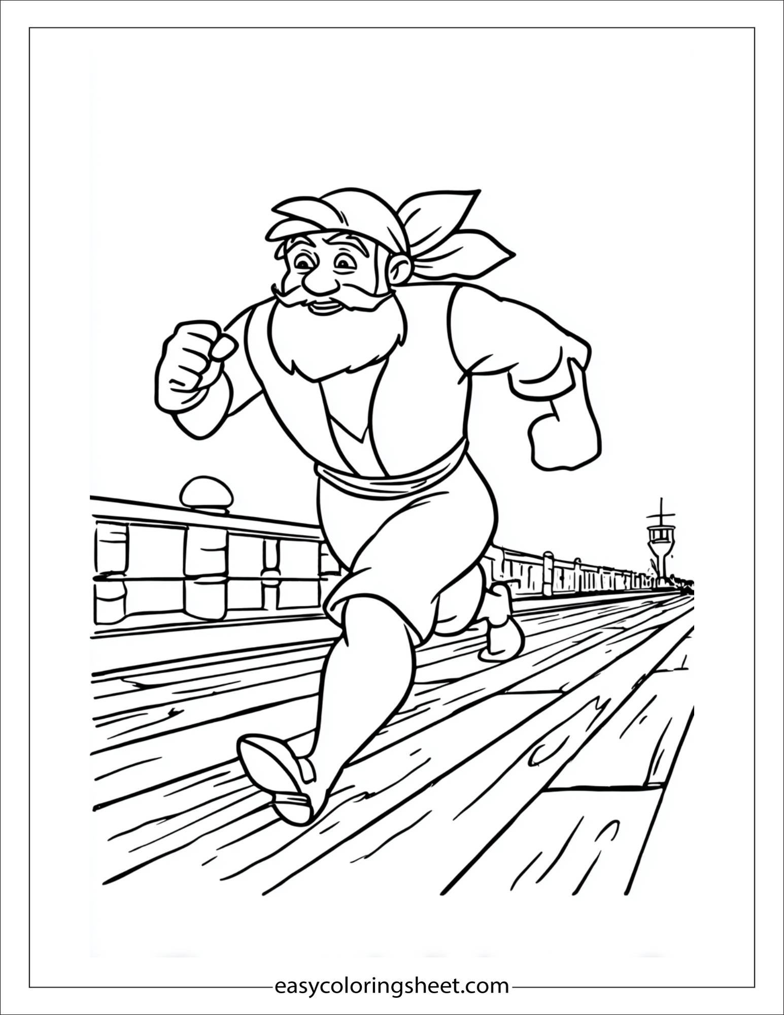 sinbad the sailor running on deck