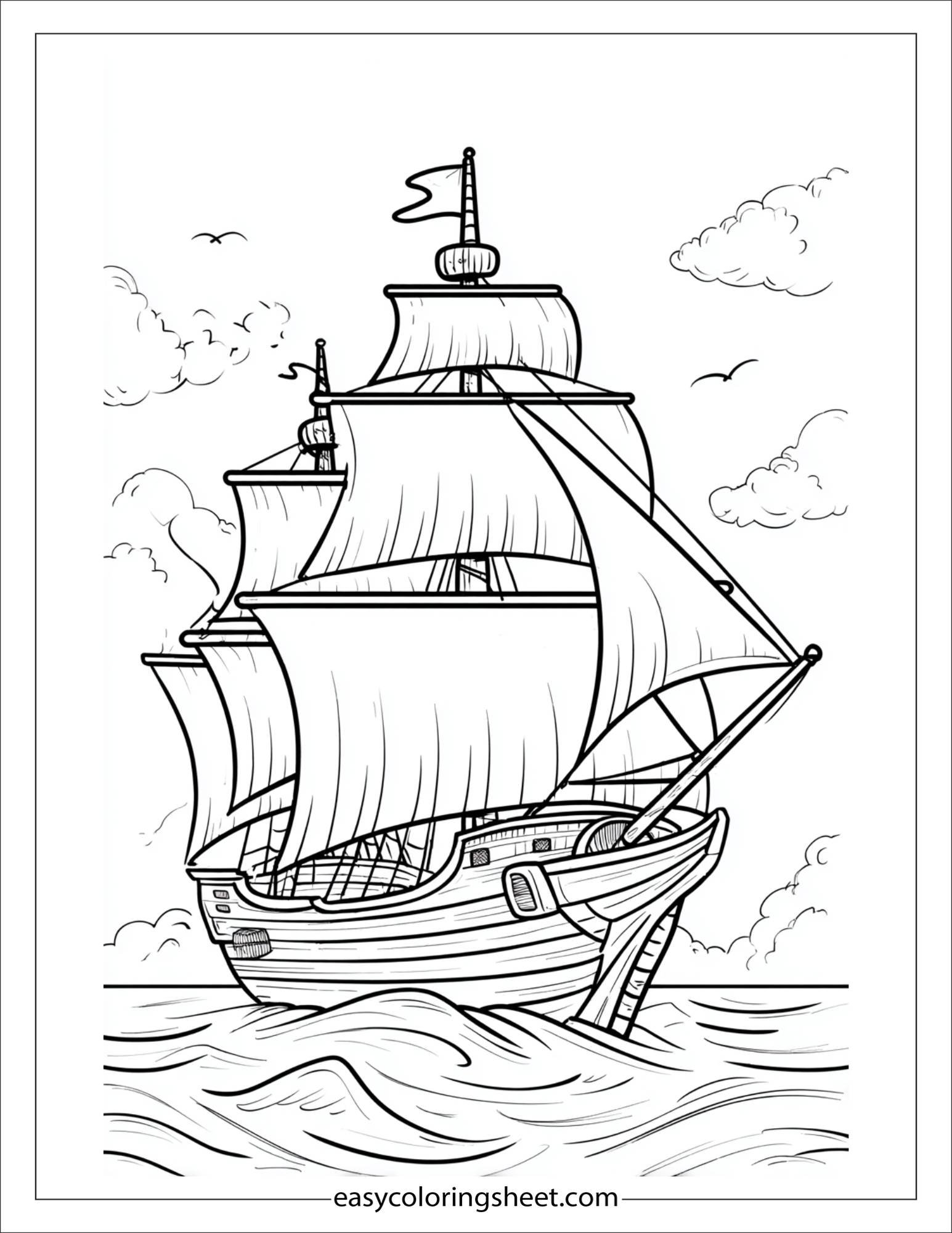 Sinbad the sailor sailing ship