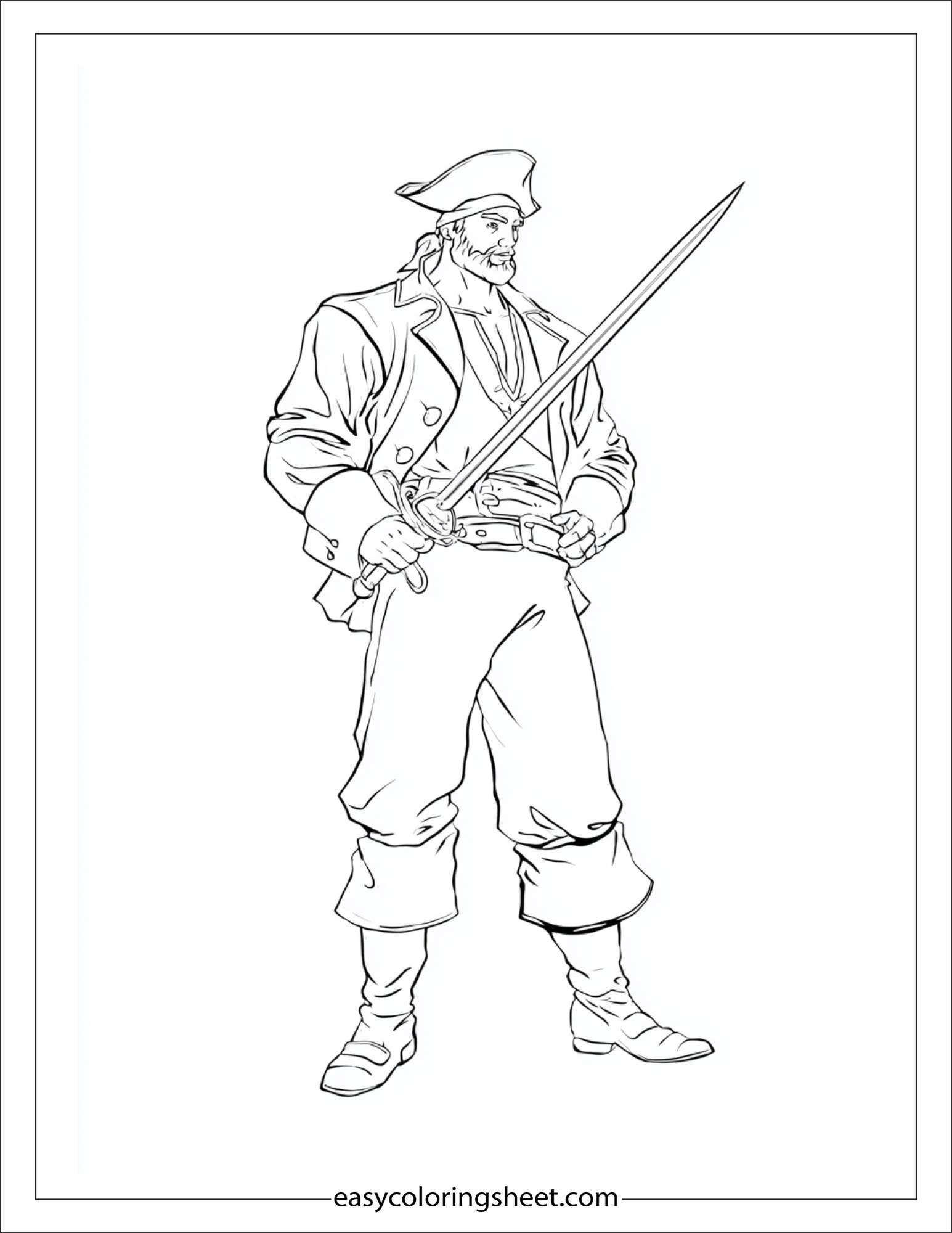 Sinbad the sailor standing with sword