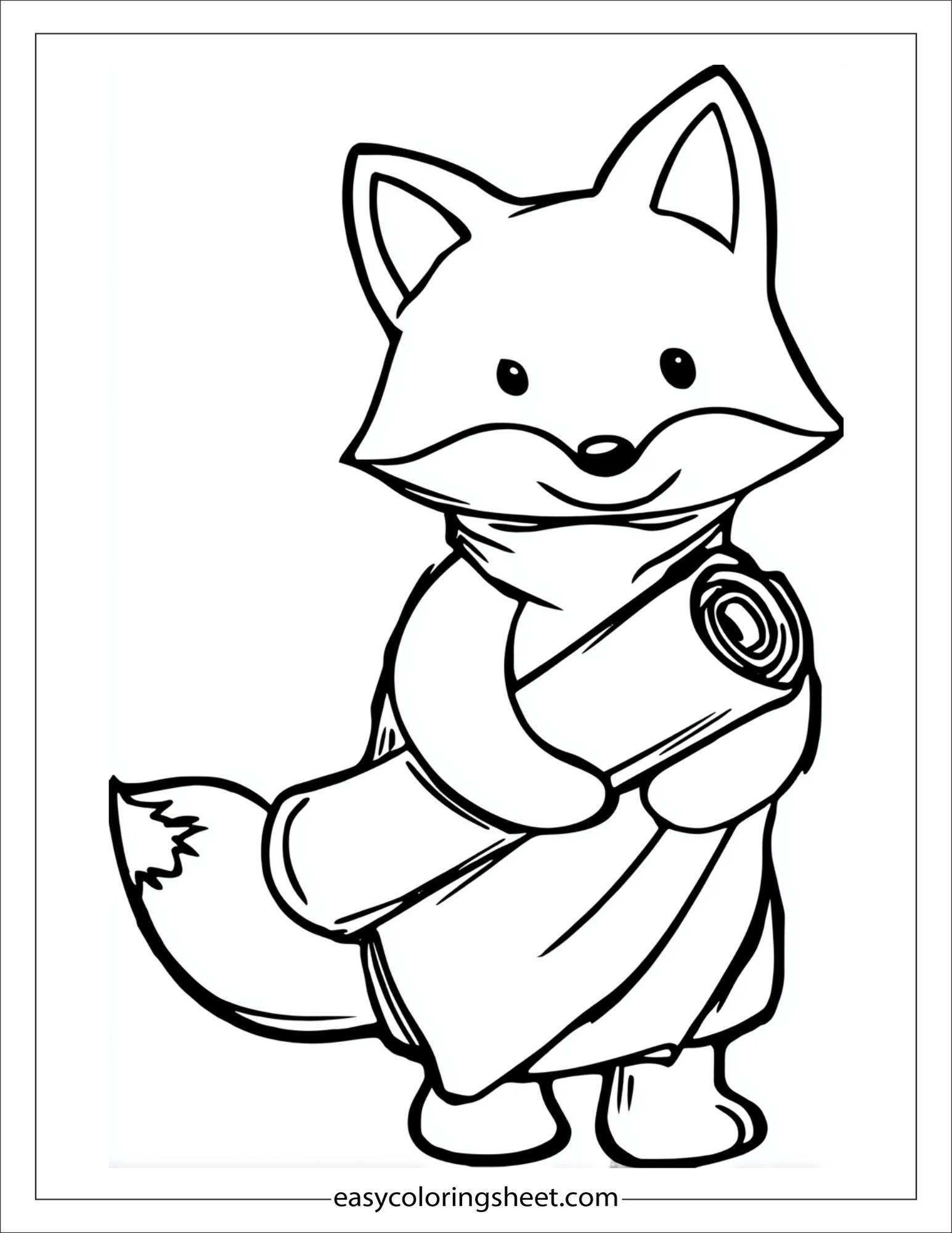 the clever fox carrying scroll