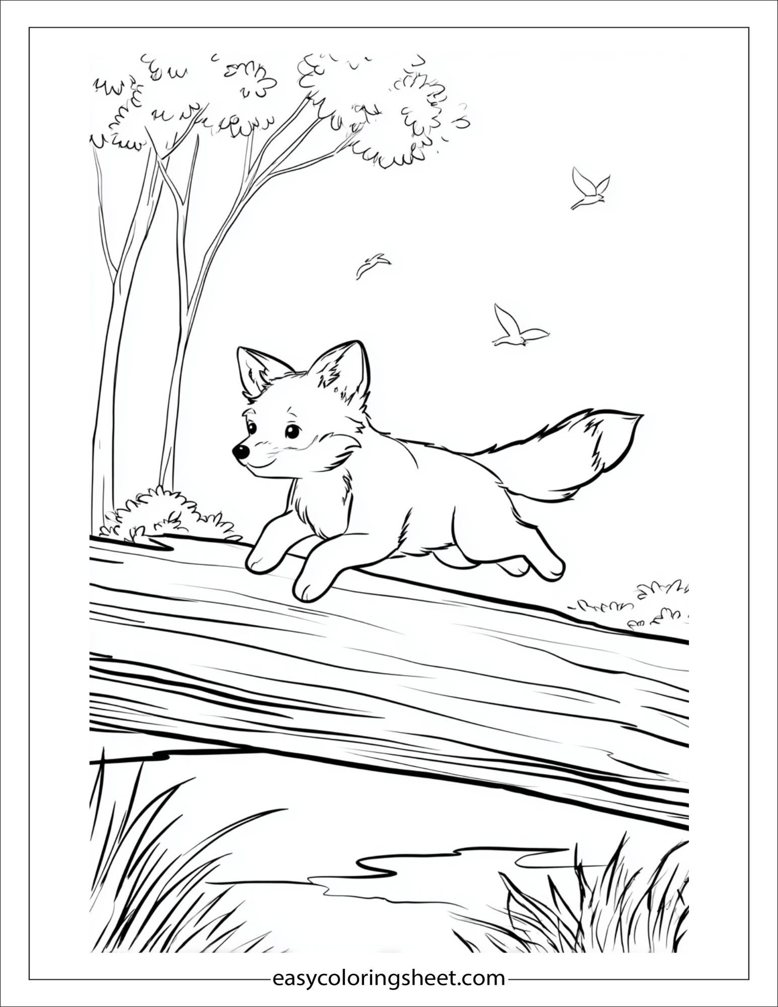 the clever fox jumping over log
