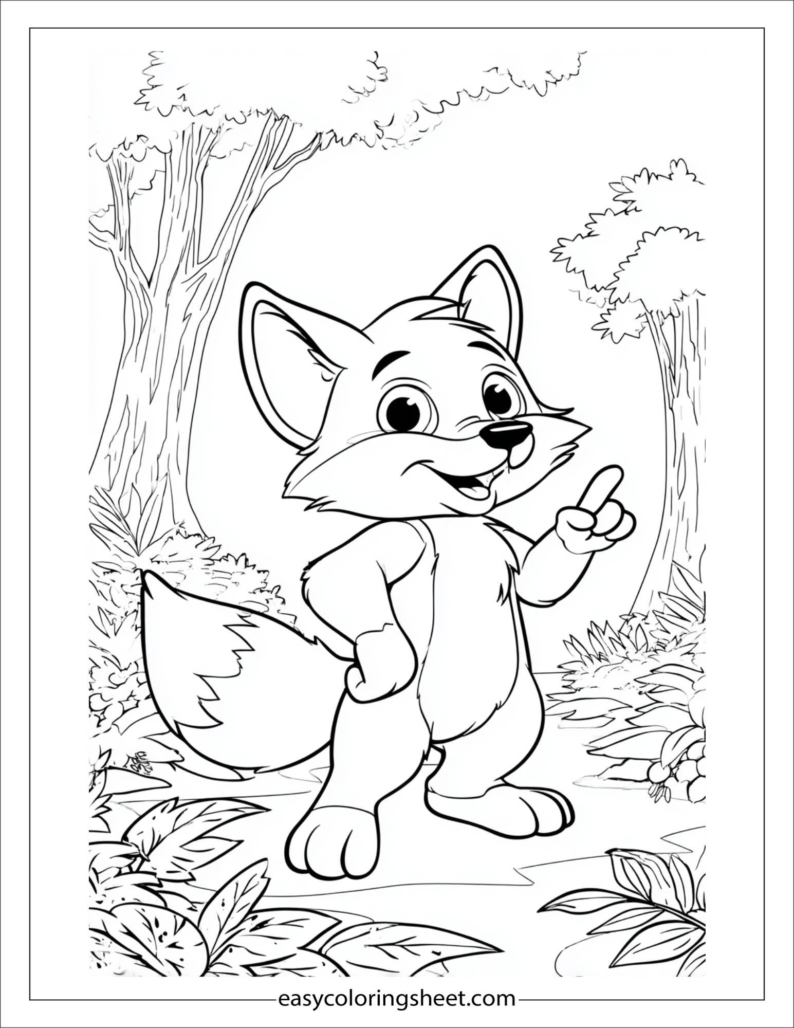 the clever fox pointing with paw