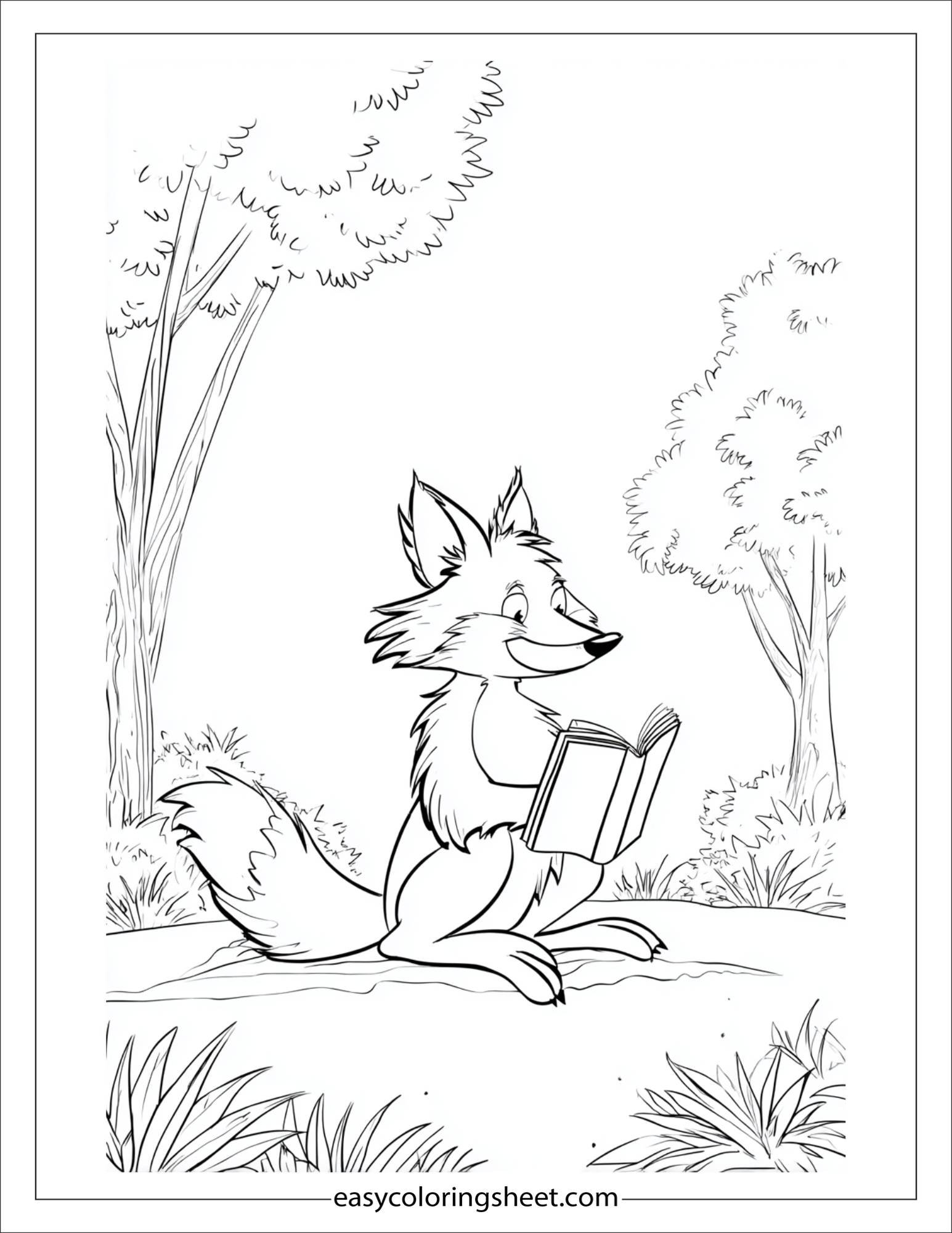 the clever fox reading a book