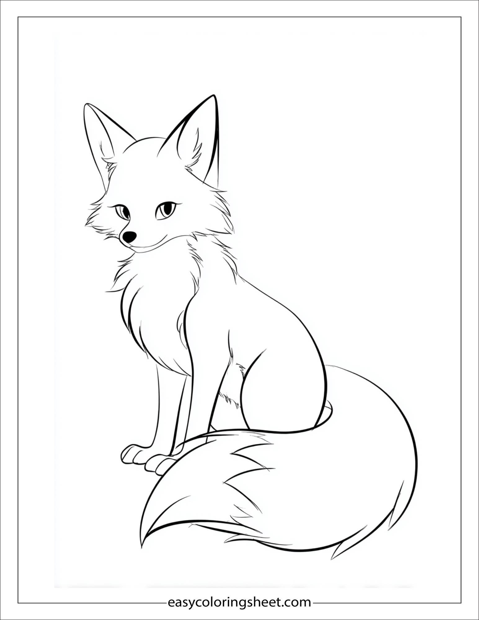 the clever fox with bushy tail up