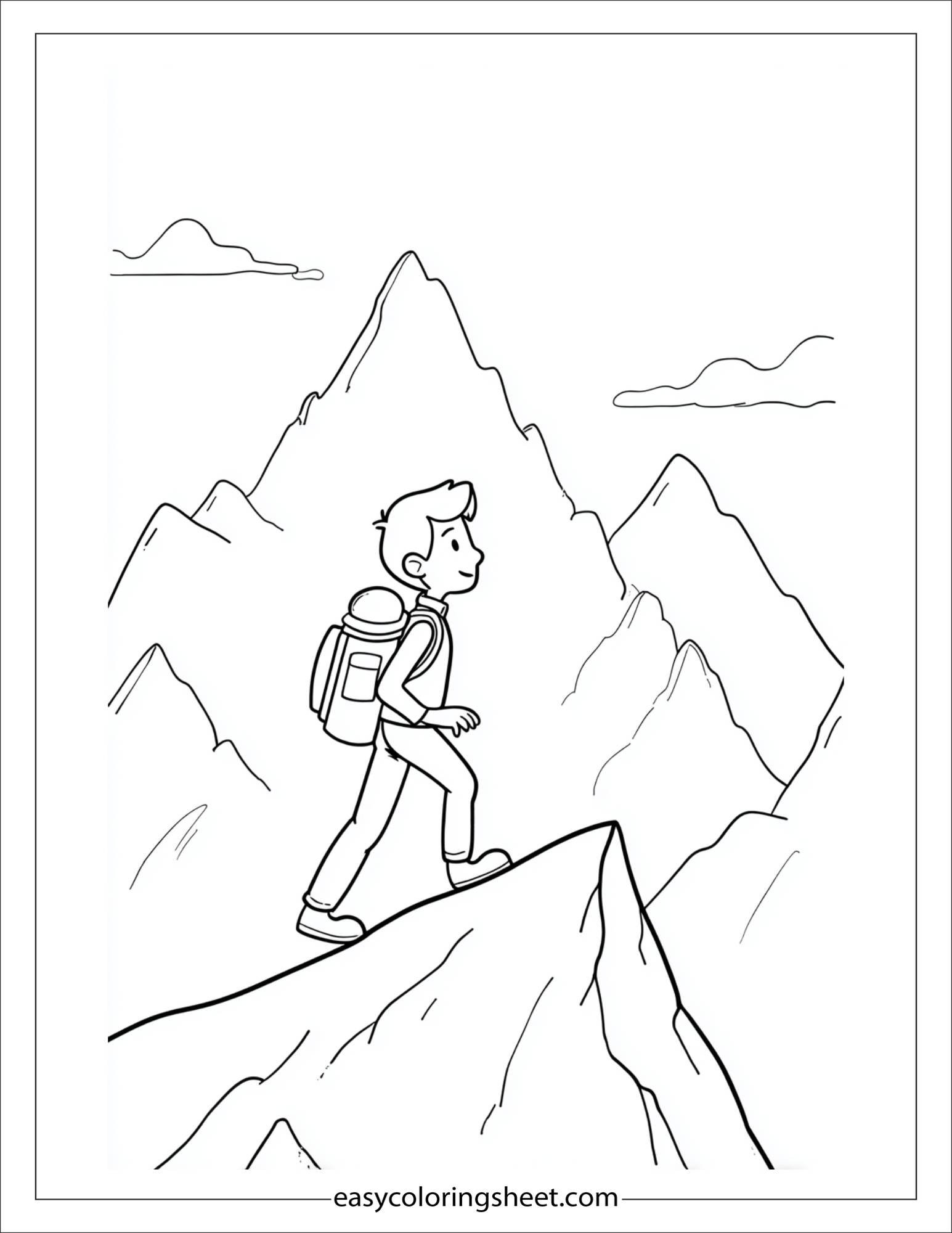 the explorer climbing mountain