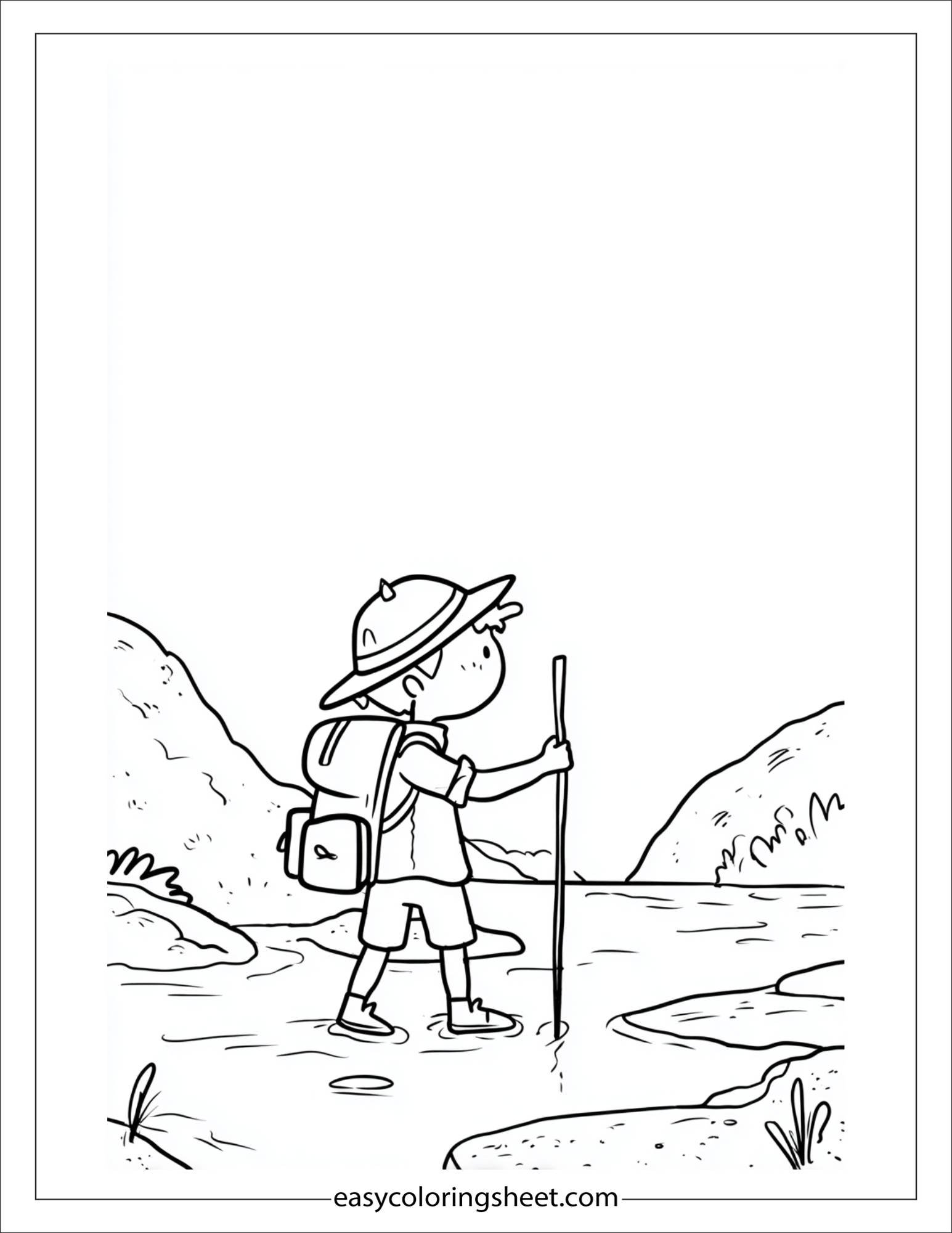 the explorer crossing river