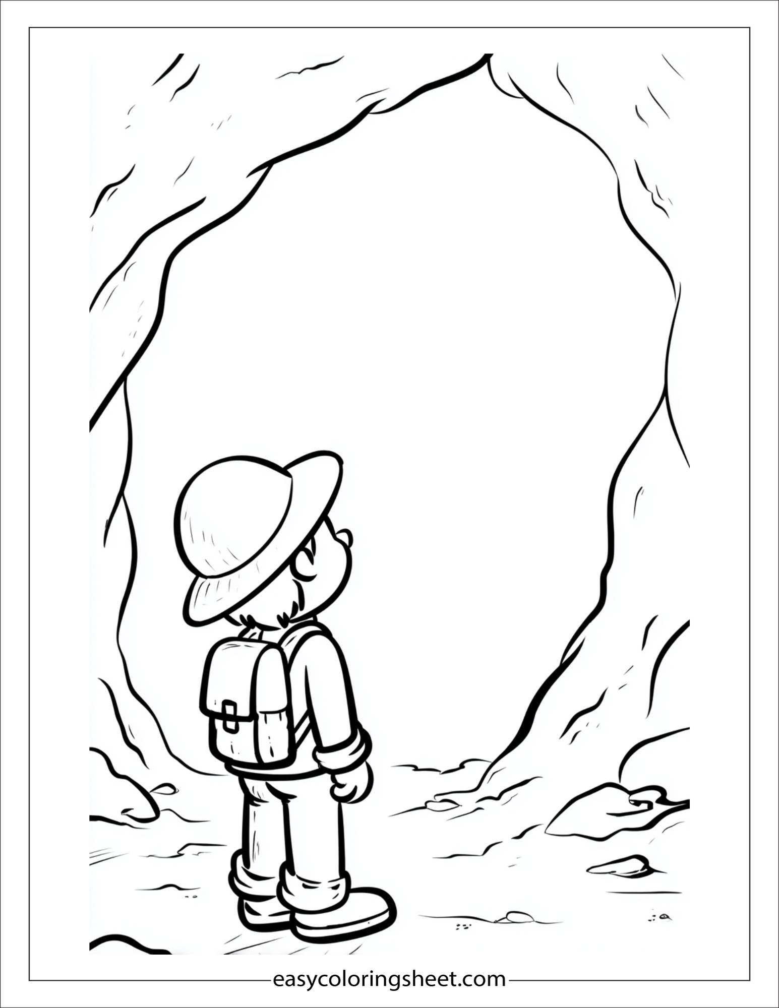 the explorer discovering cave
