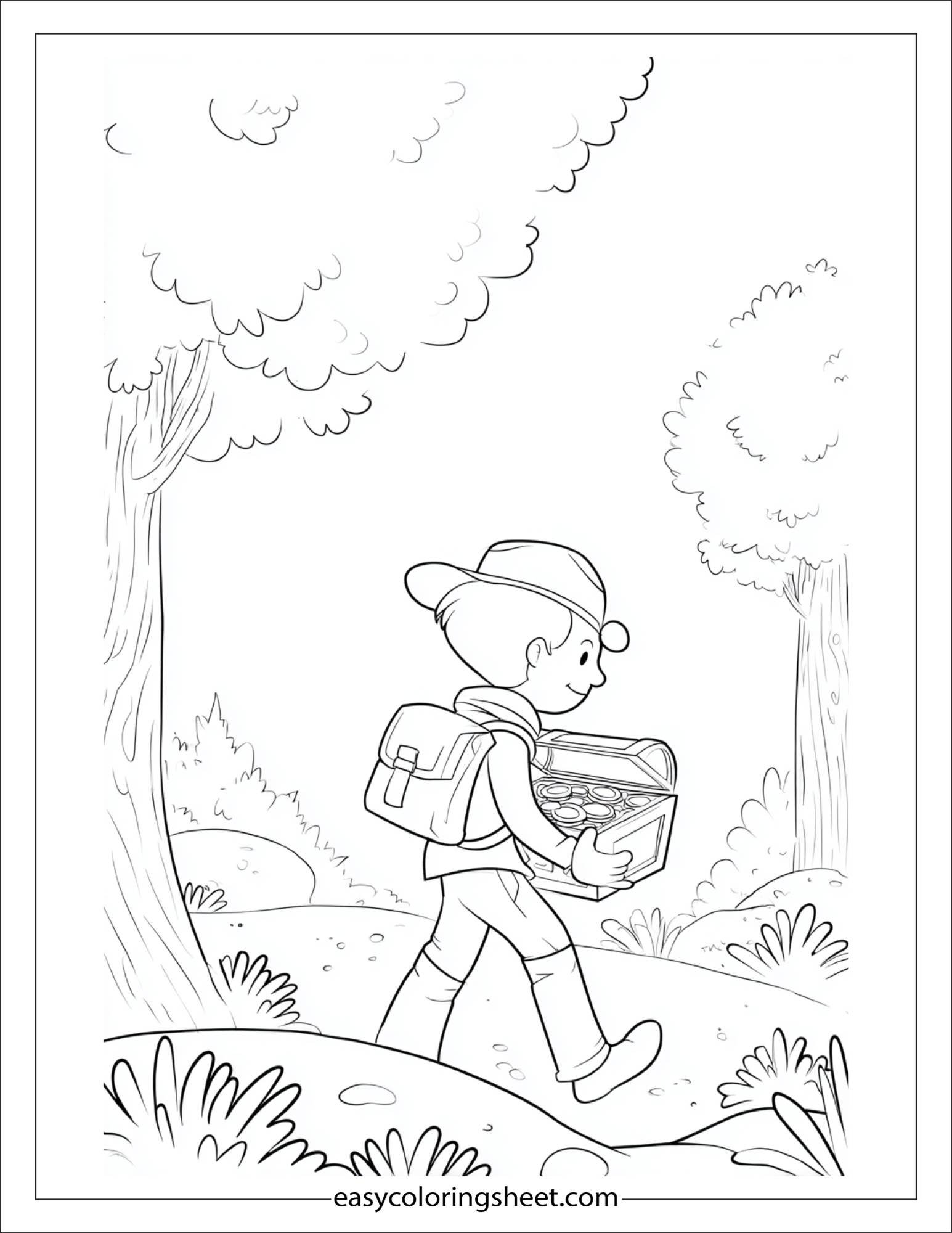 the explorer finding treasure