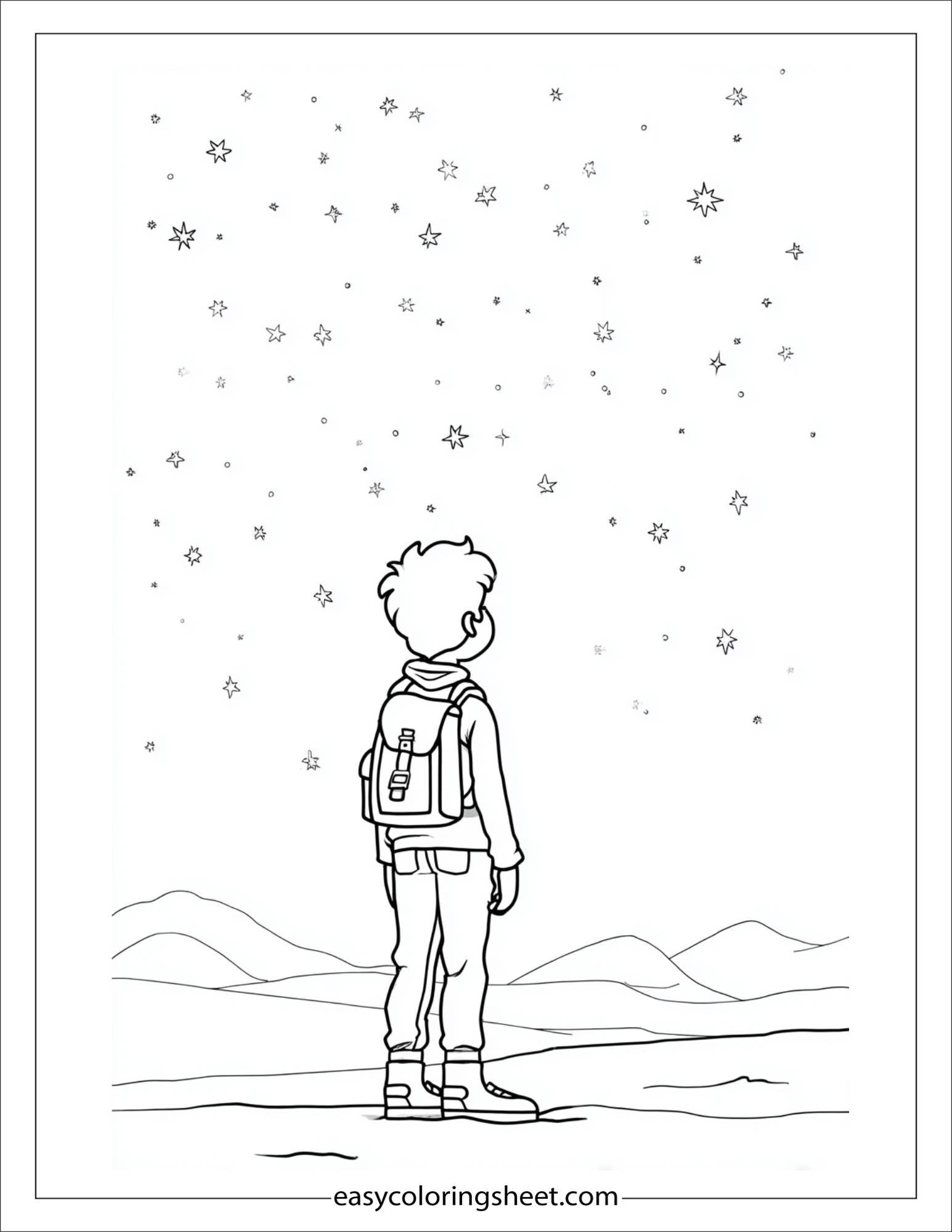 the explorer gazing at stars