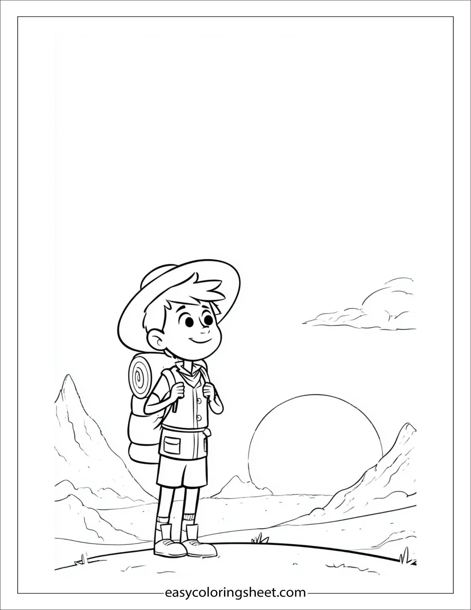 the explorer smiling at sunrise