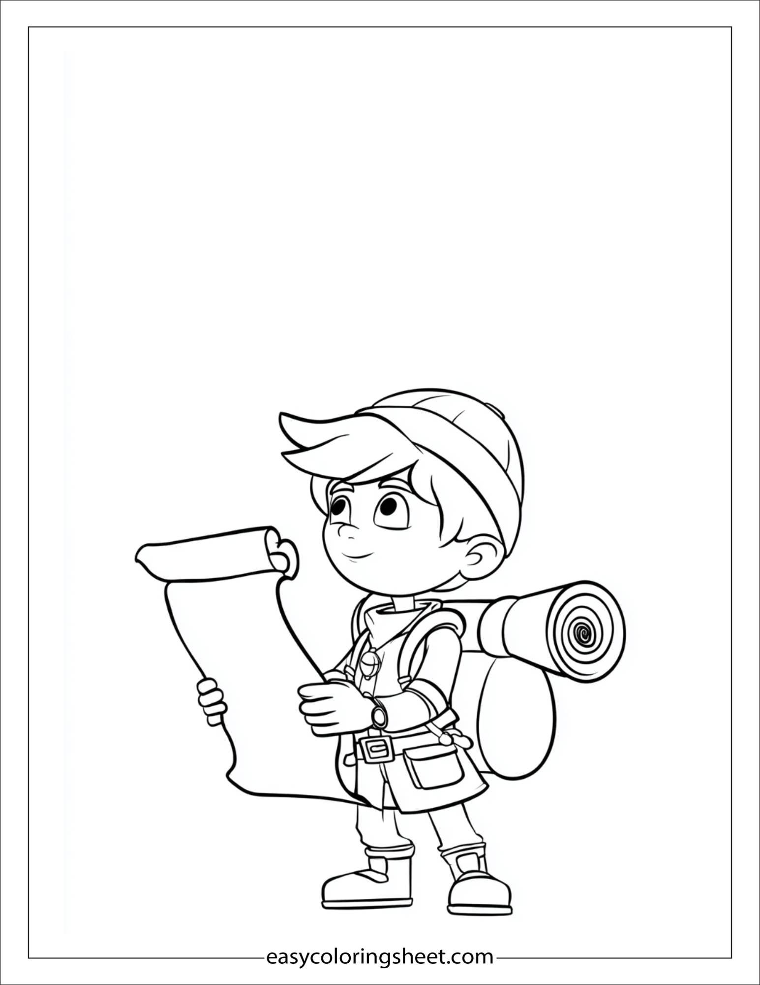 the explorer writing on scroll