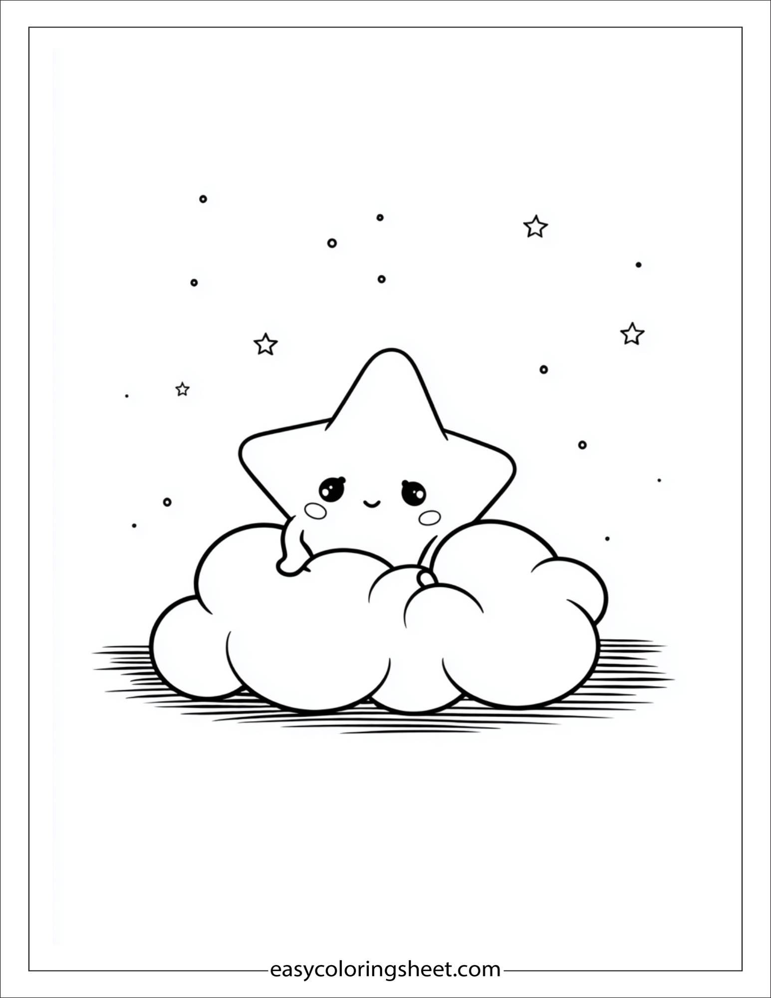 the star cuddling tiny cloud