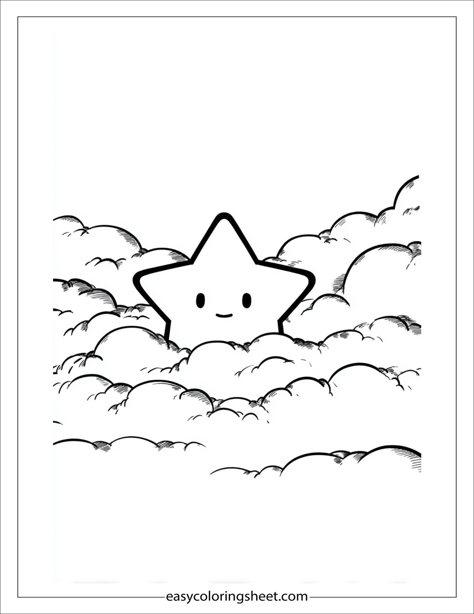 the star hiding behind cloud