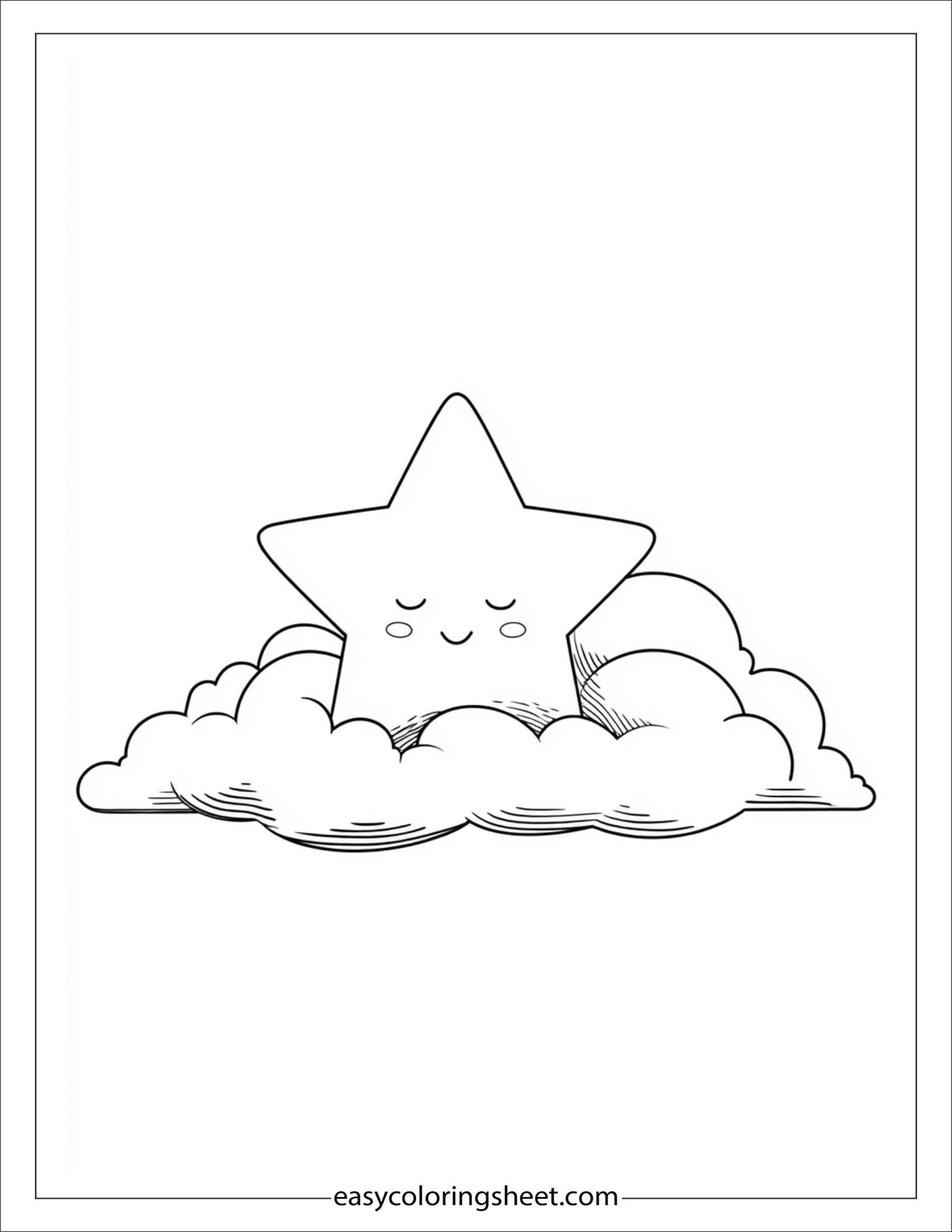 the star resting on cloud