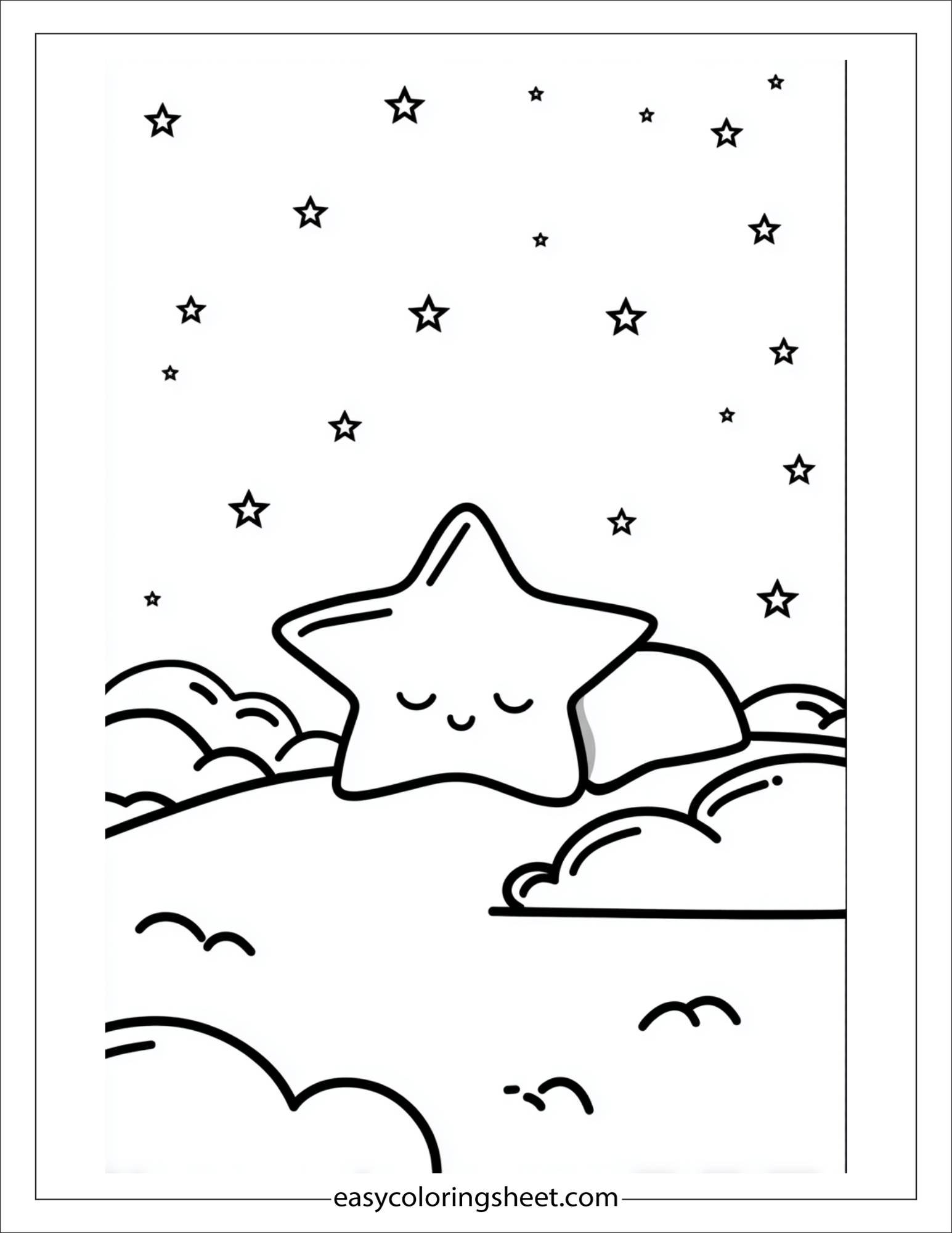 the star sleeping peacefully