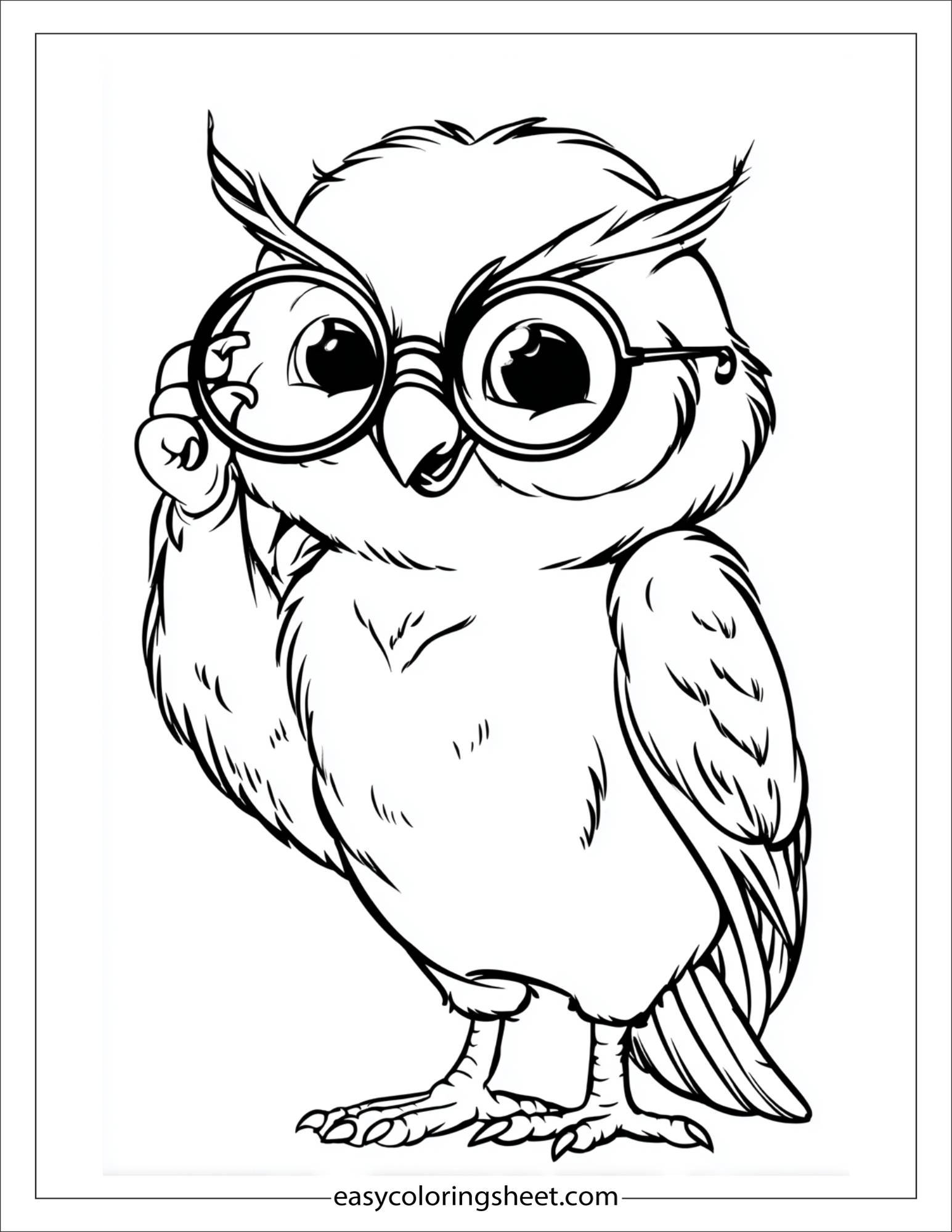 the wise owl playing with glasses