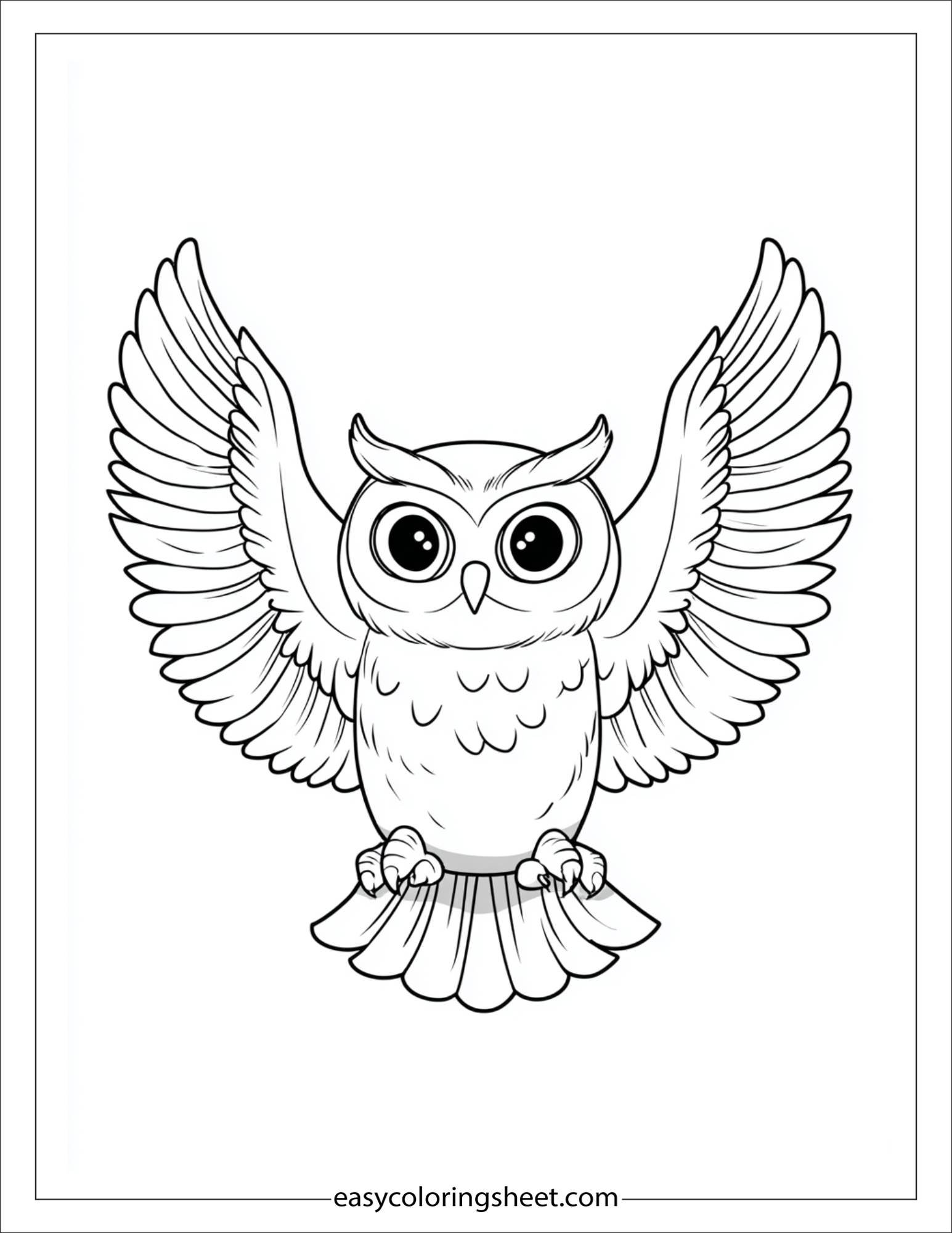 the wise owl spreading wings