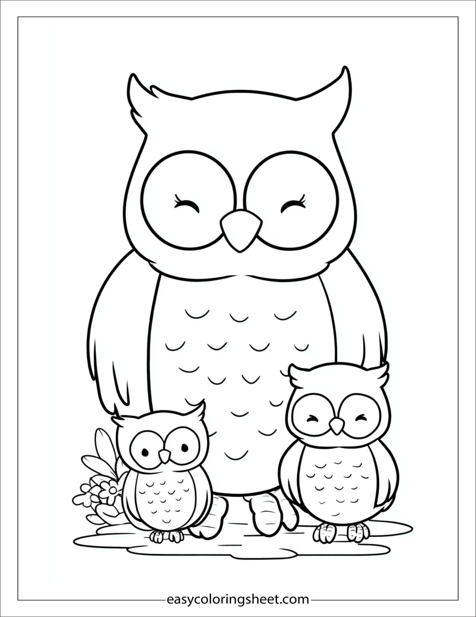 the wise owl teaching chicks