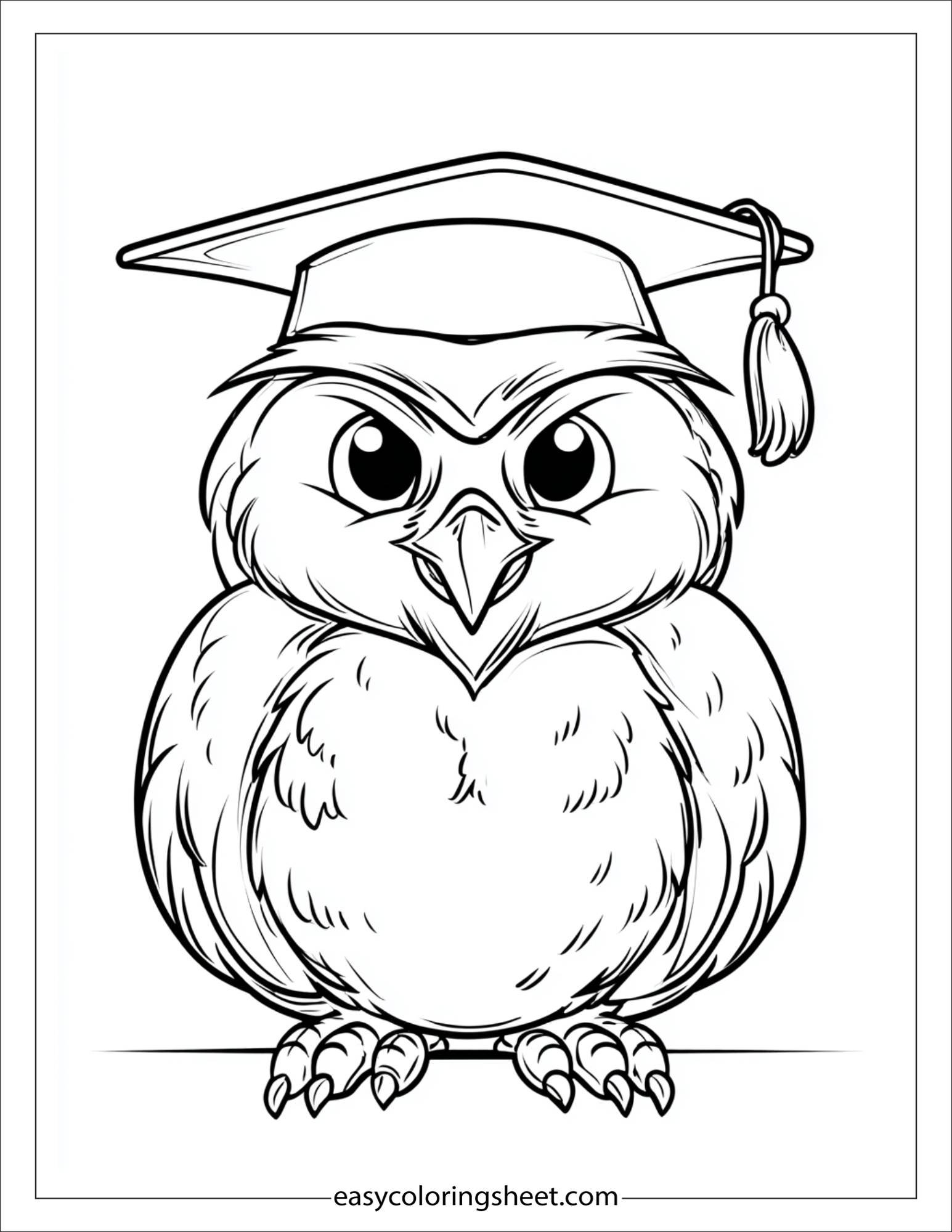 the wise owl wearing graduation cap