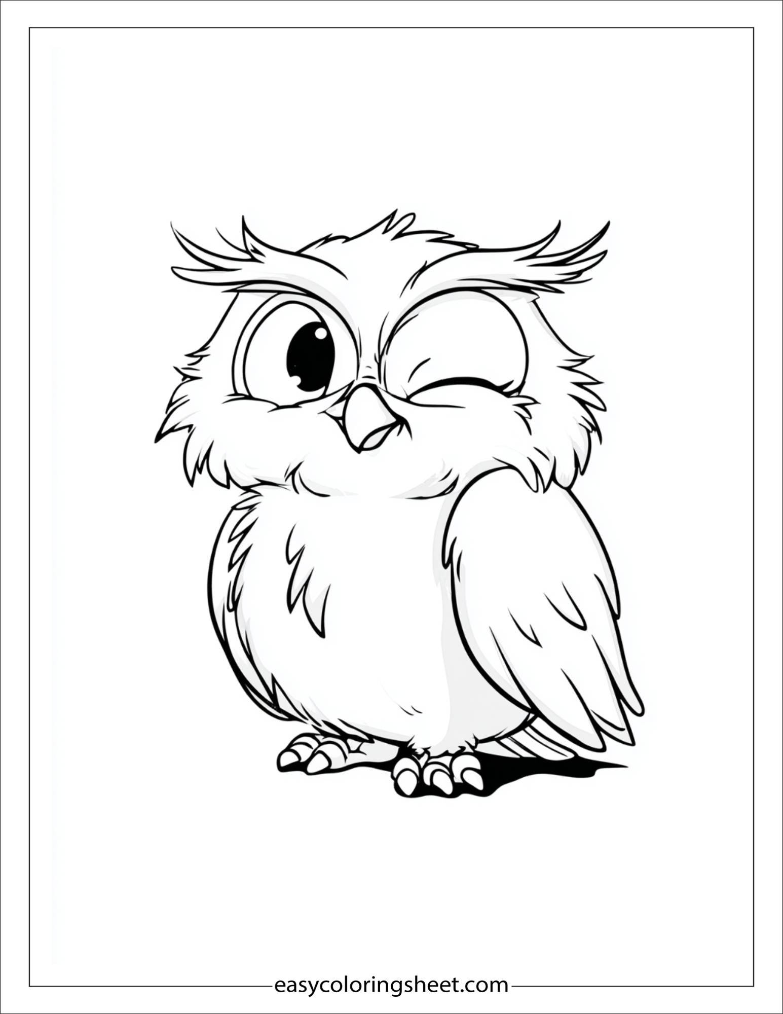 the wise owl winking one eye