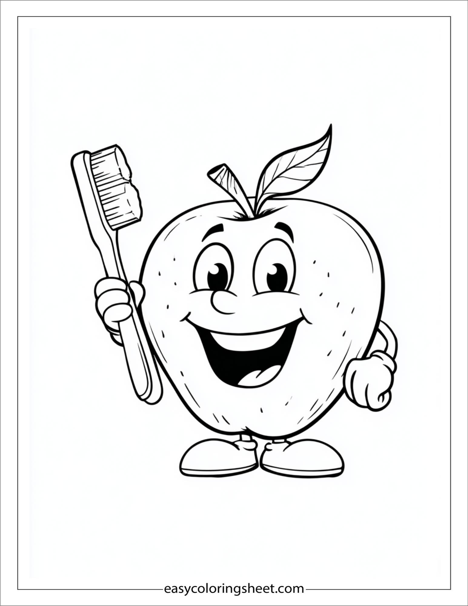 Apple Brushing Teeth