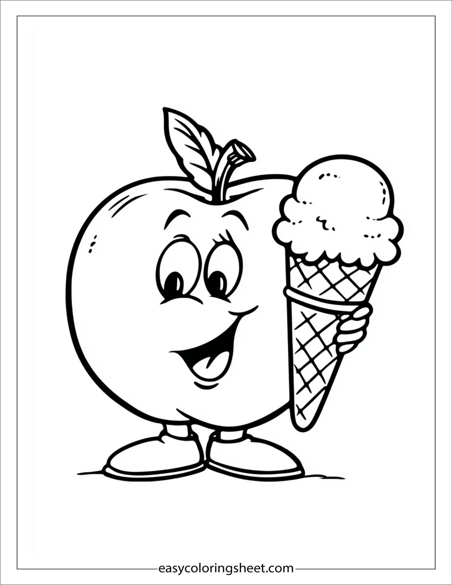 Apple Eating Ice Cream