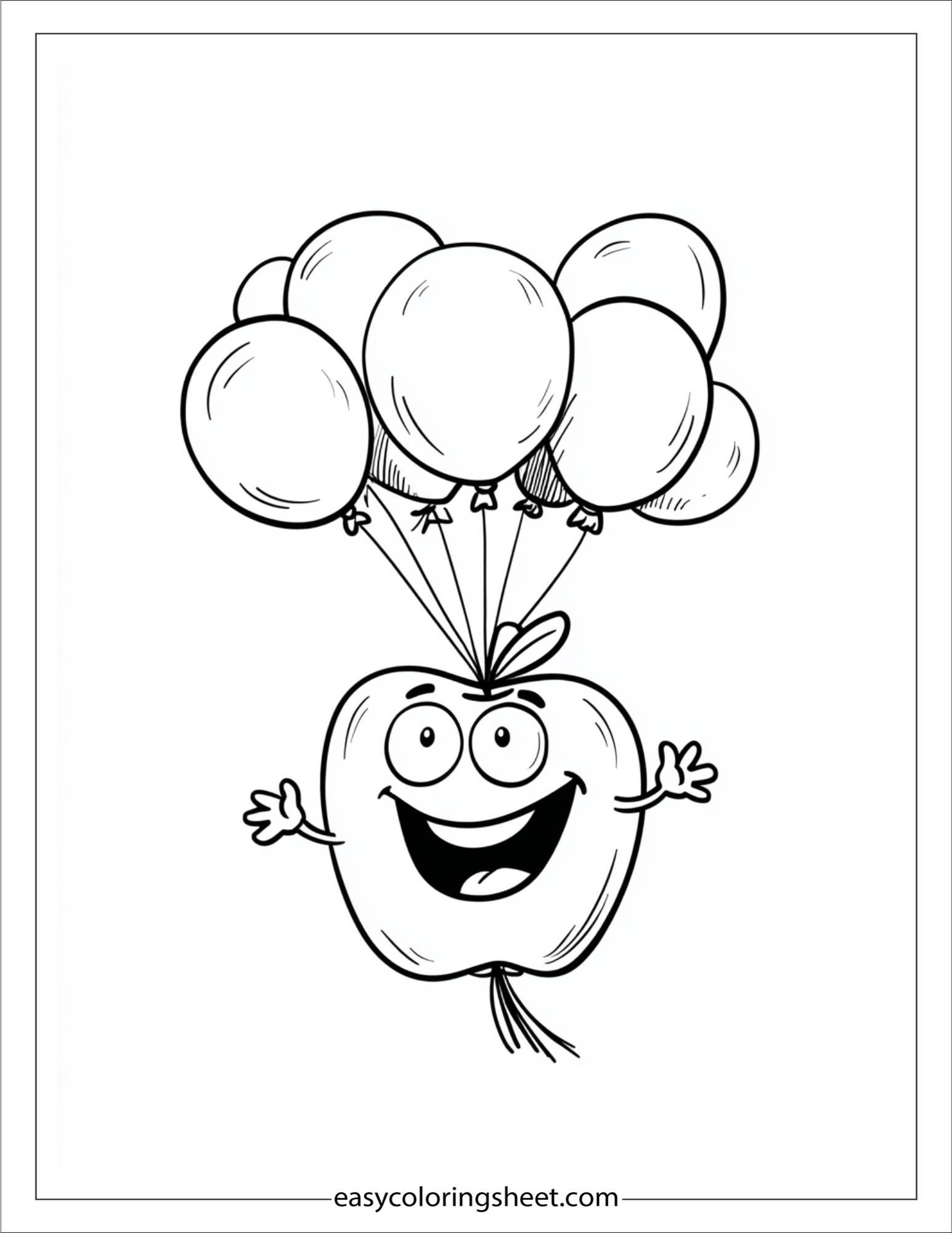 Apple Flying with Balloons