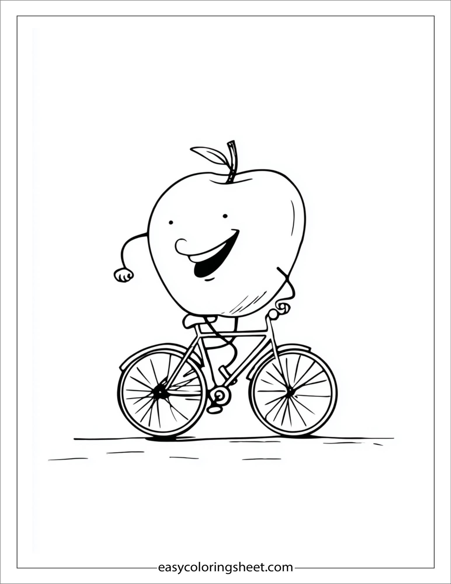 Apple Riding a Bicycle