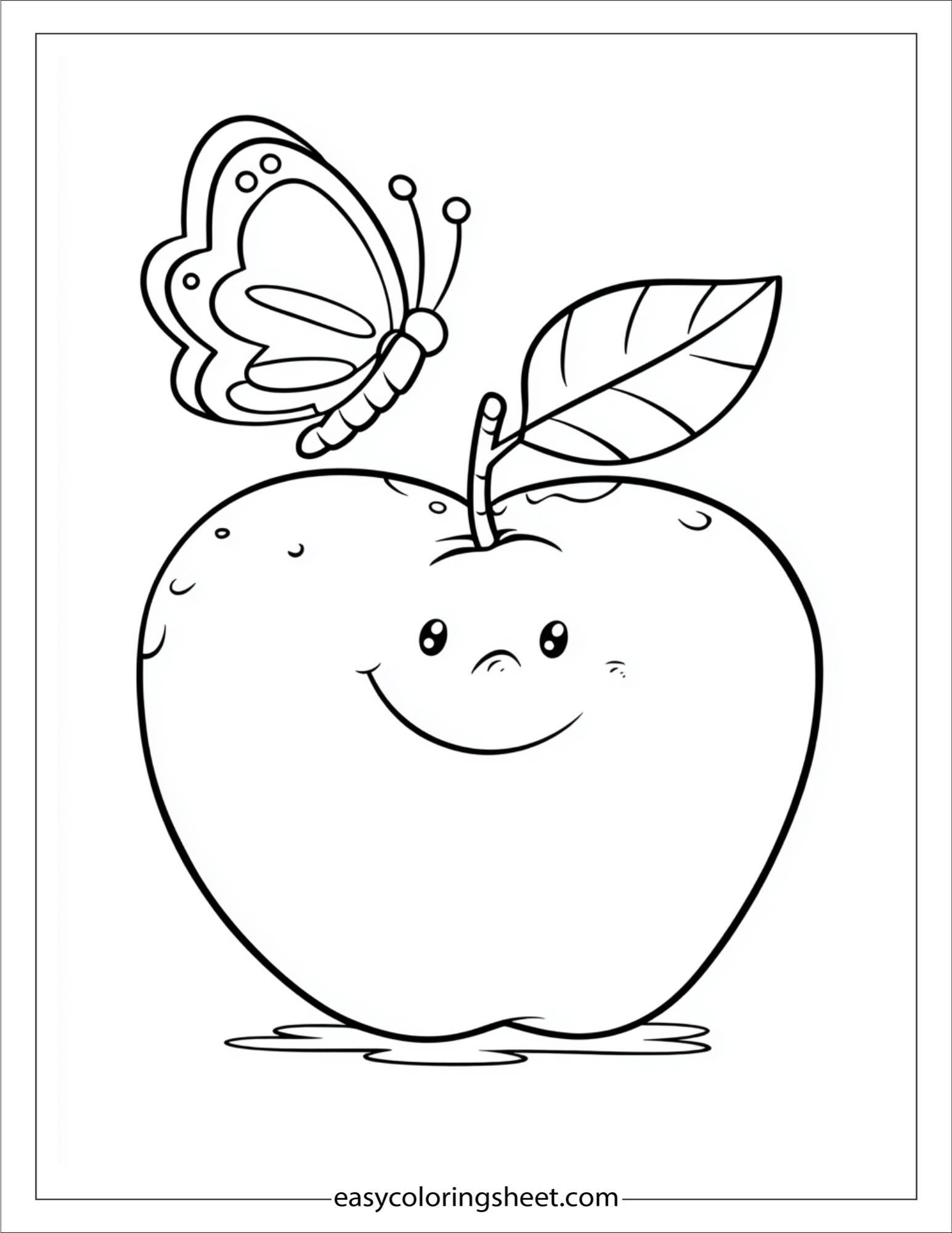 Apple and a butterfly