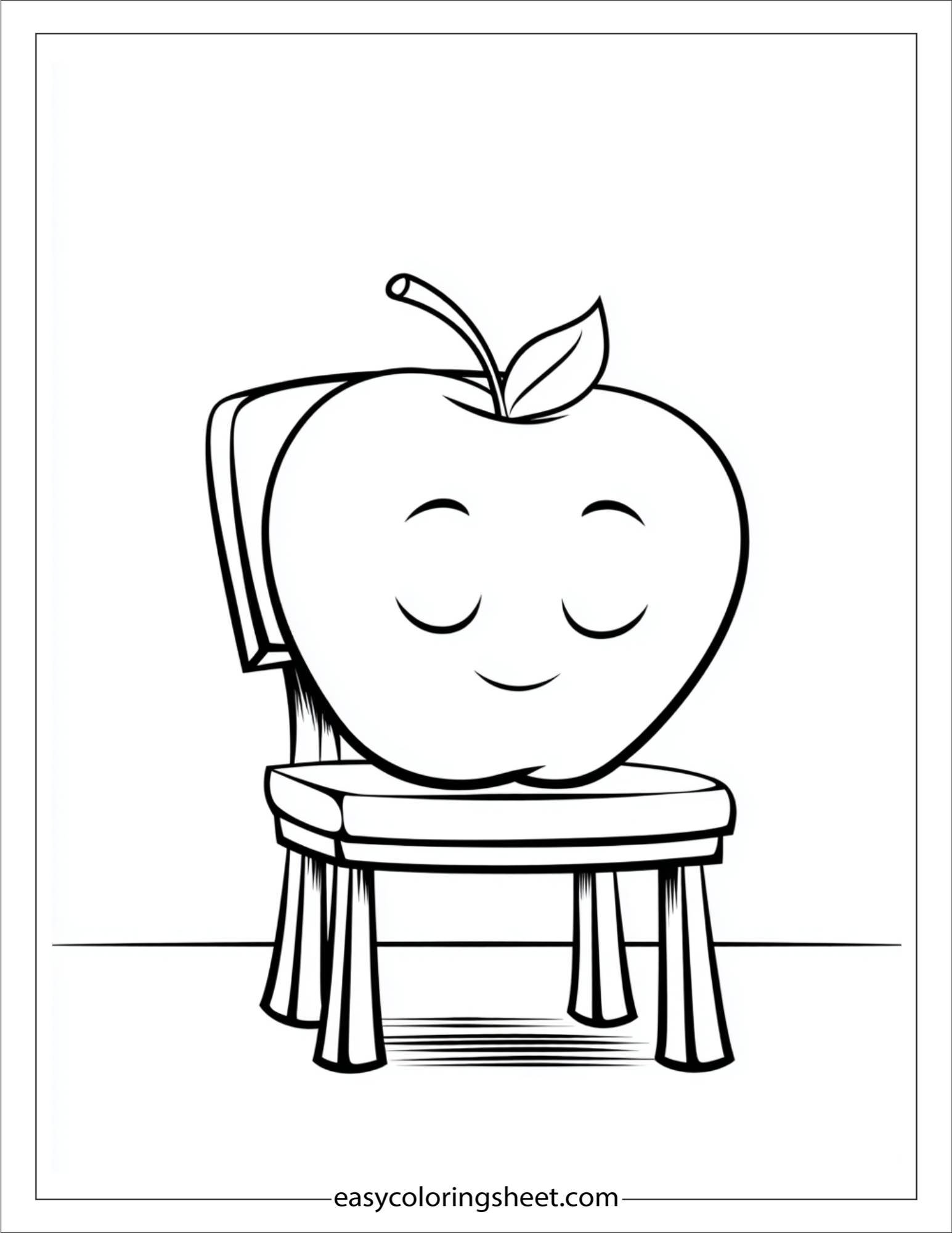 Apple relaxing on chair
