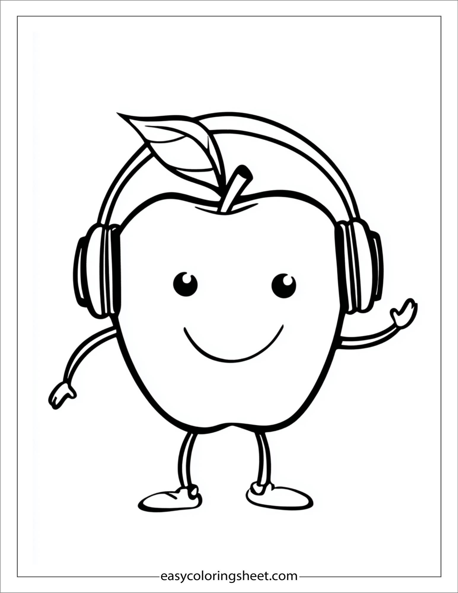 Apple with Headphones