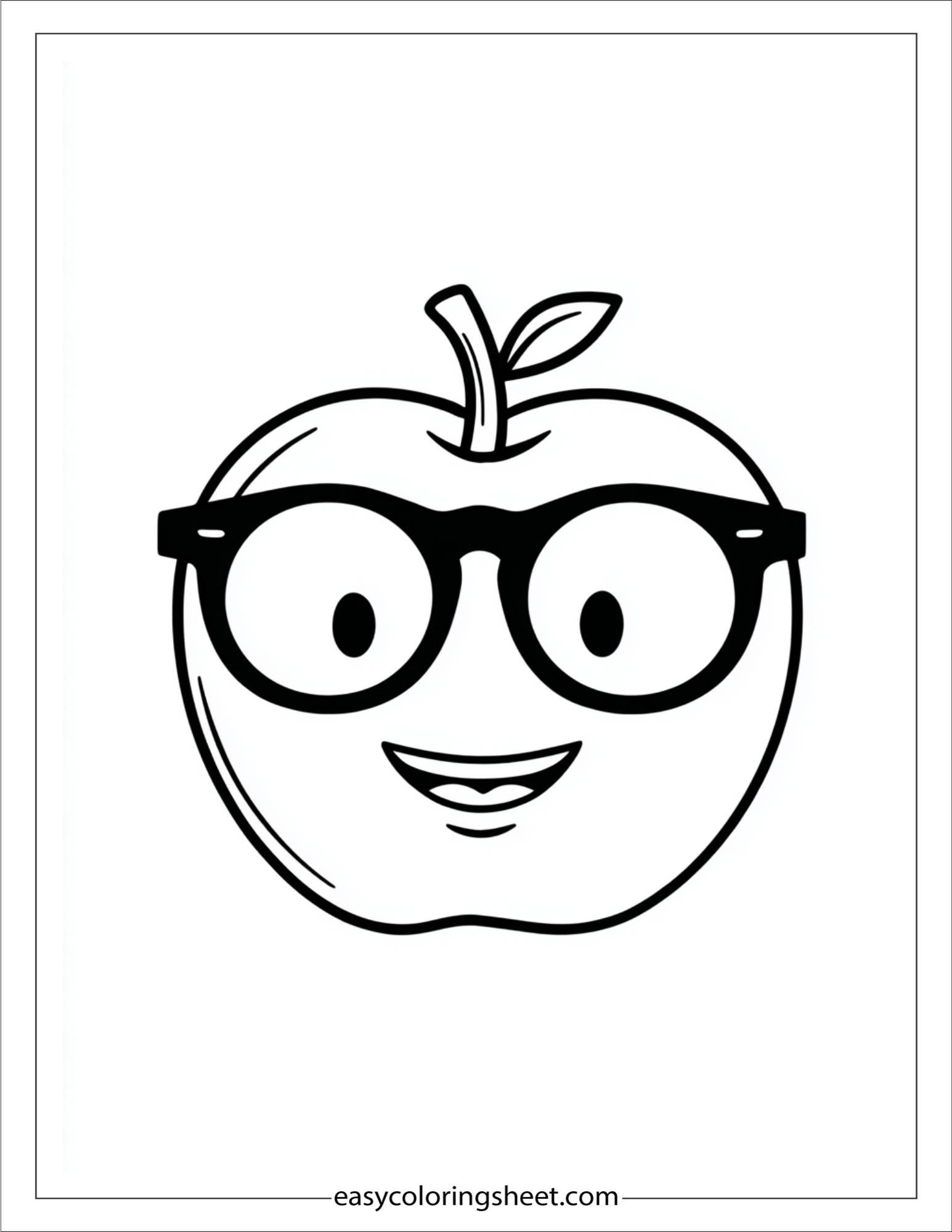 Apple with glasses