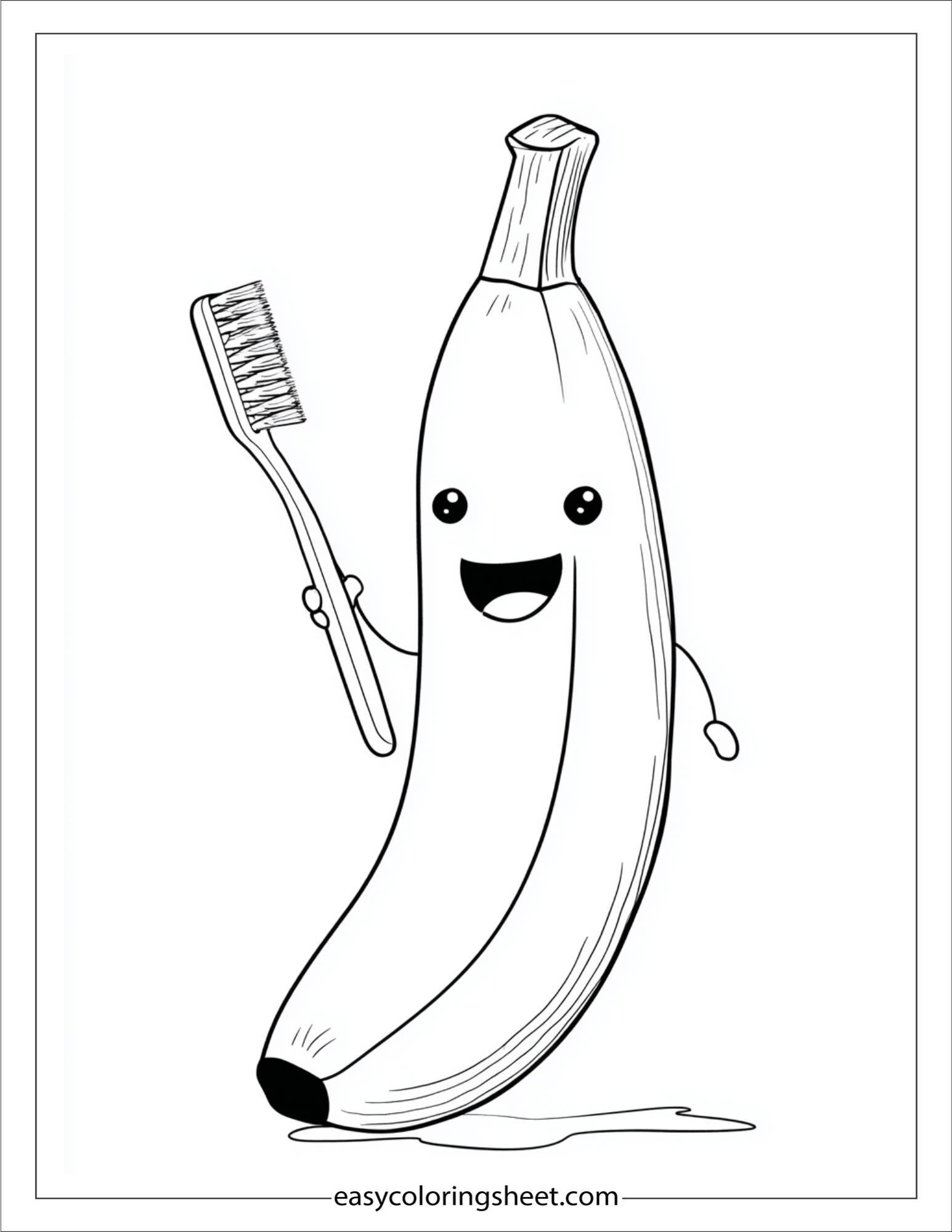 Banana Brushing Teeth