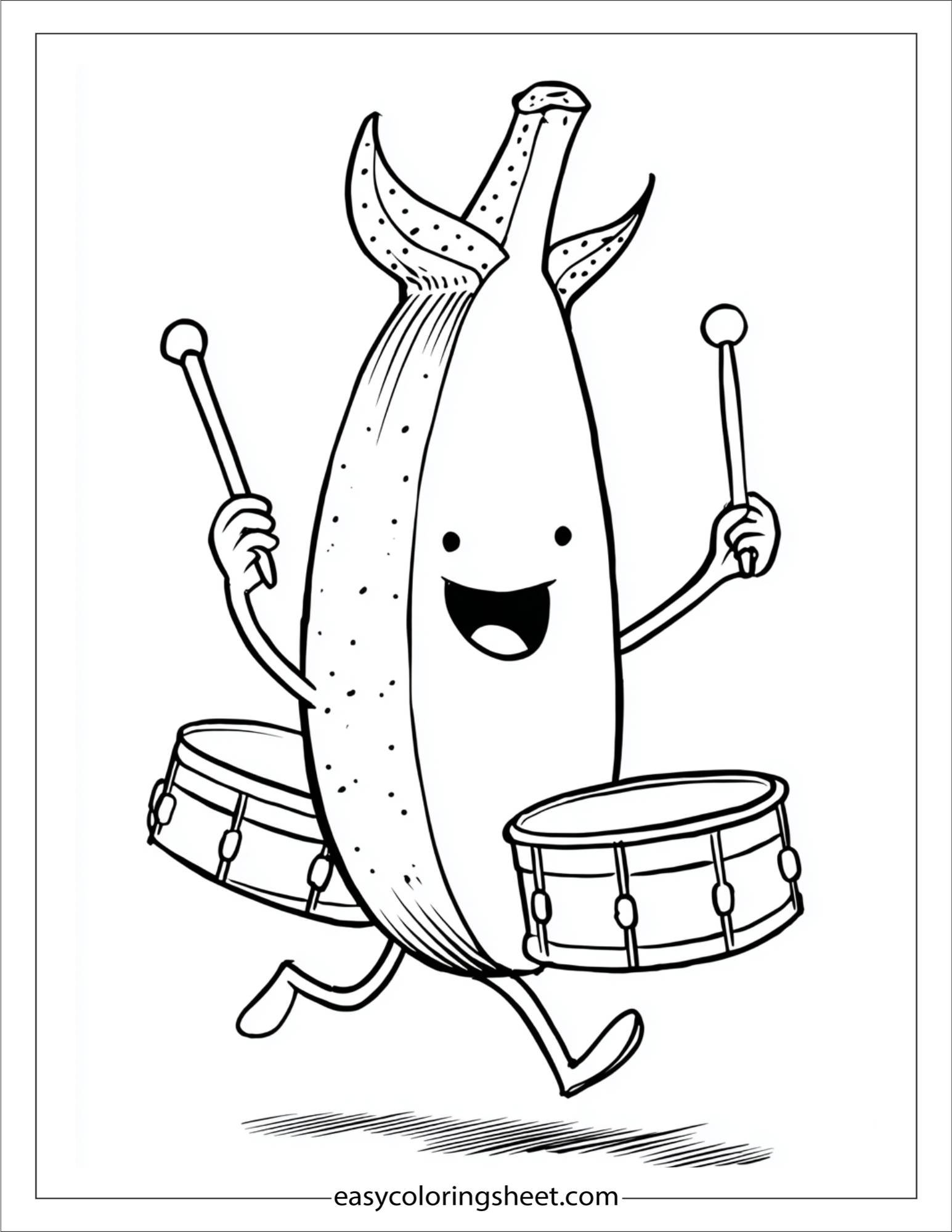 Banana Playing Drums