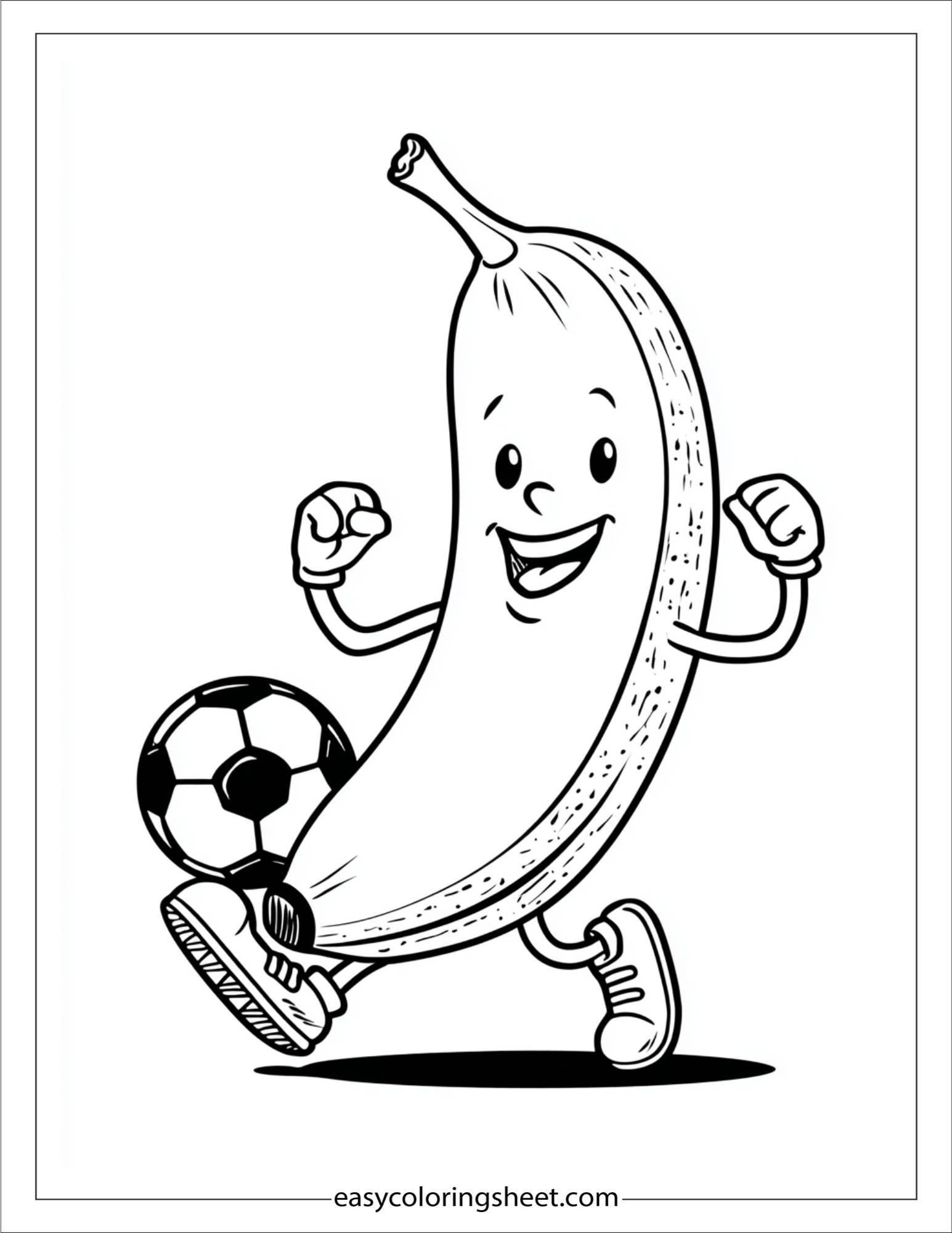 Banana playing soccer