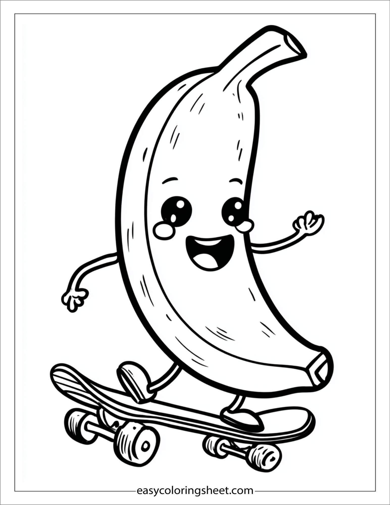 Banana riding skateboard