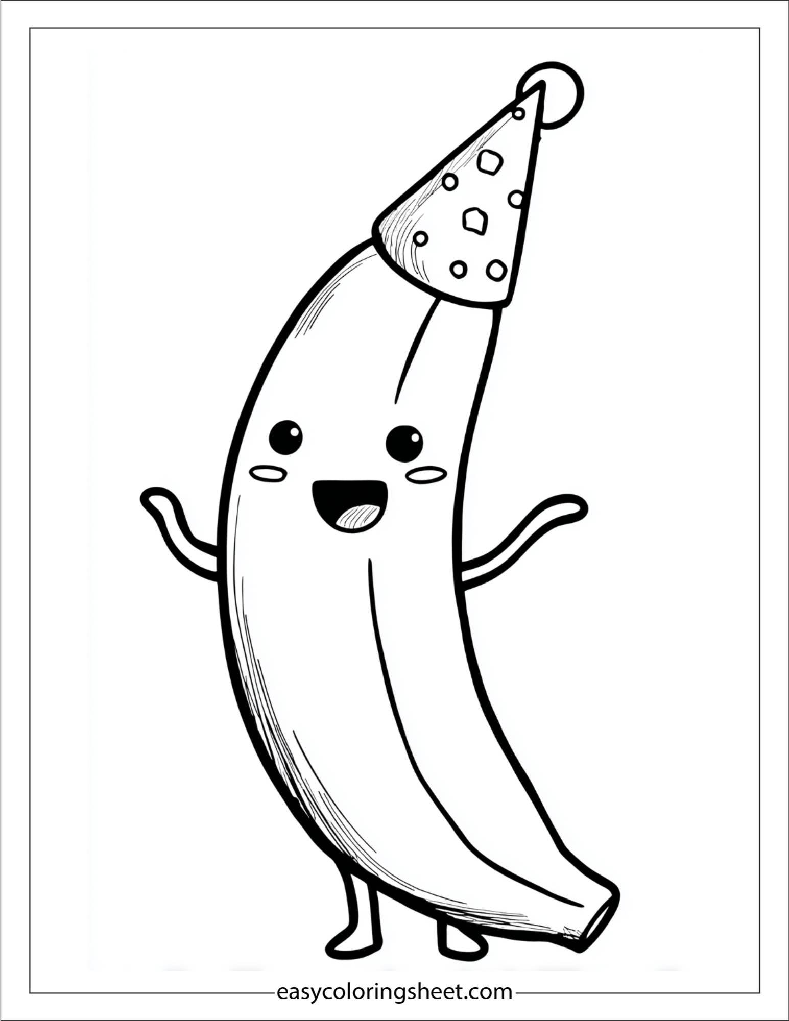 Banana with birthday hat