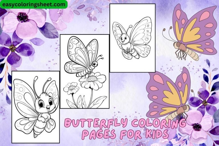 Butterfly coloring pages for kids