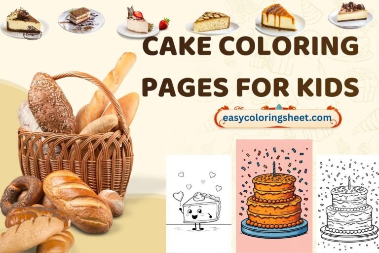 Cake coloring pages for kids