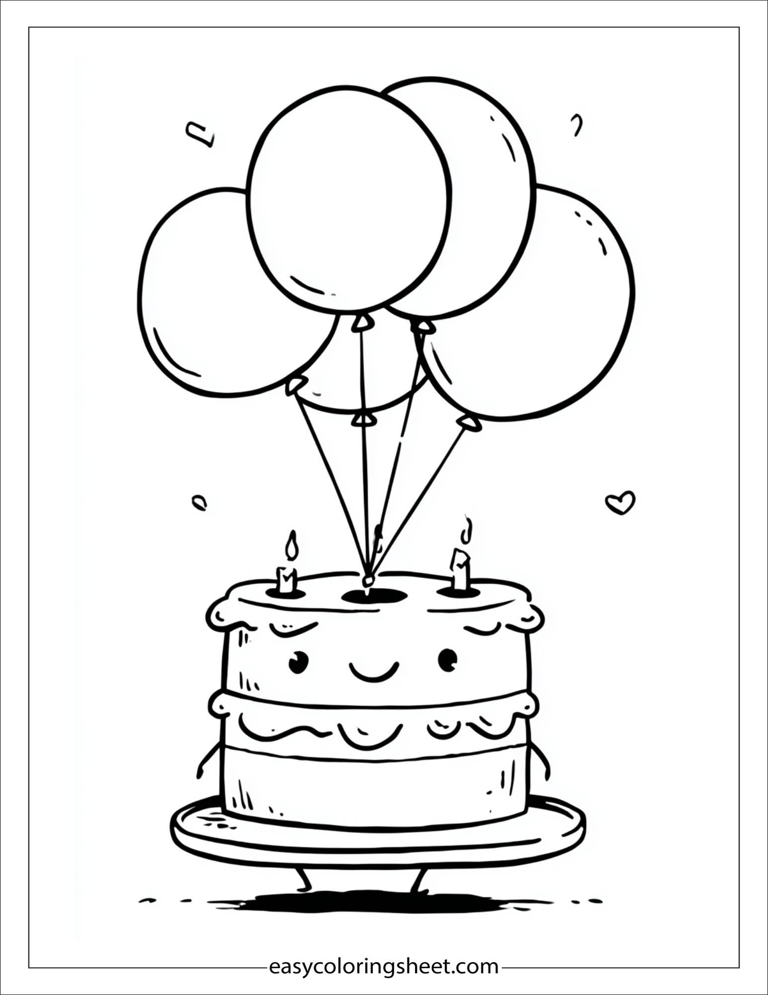 Cake flying with balloons