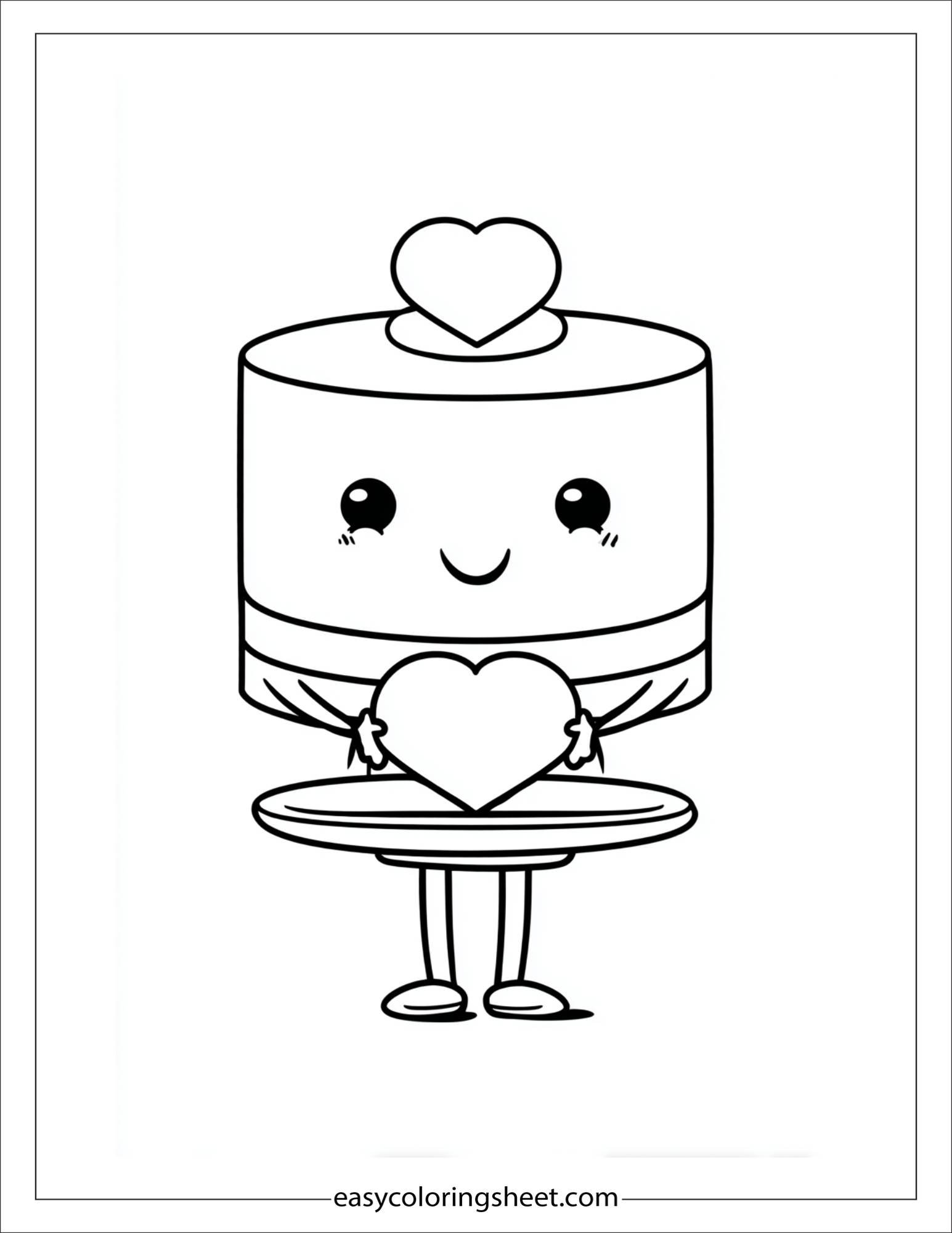 Cake holding heart