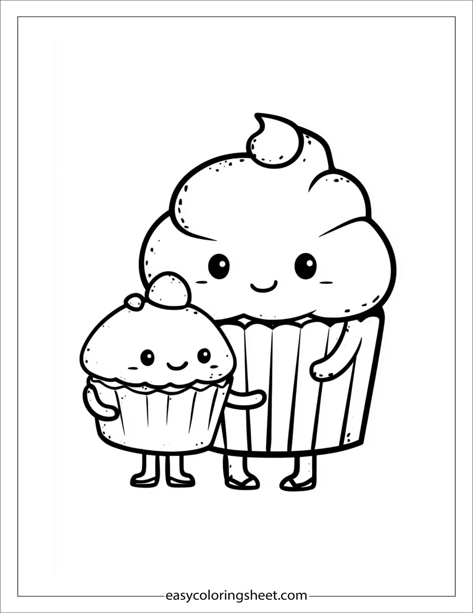 Cake hugging cupcake