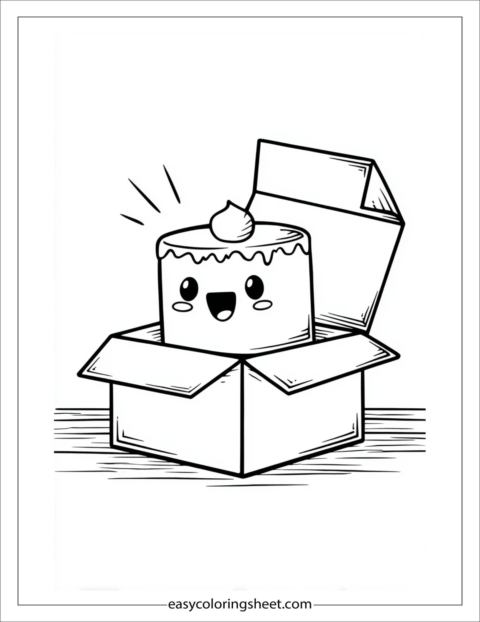 Cake inside gift box